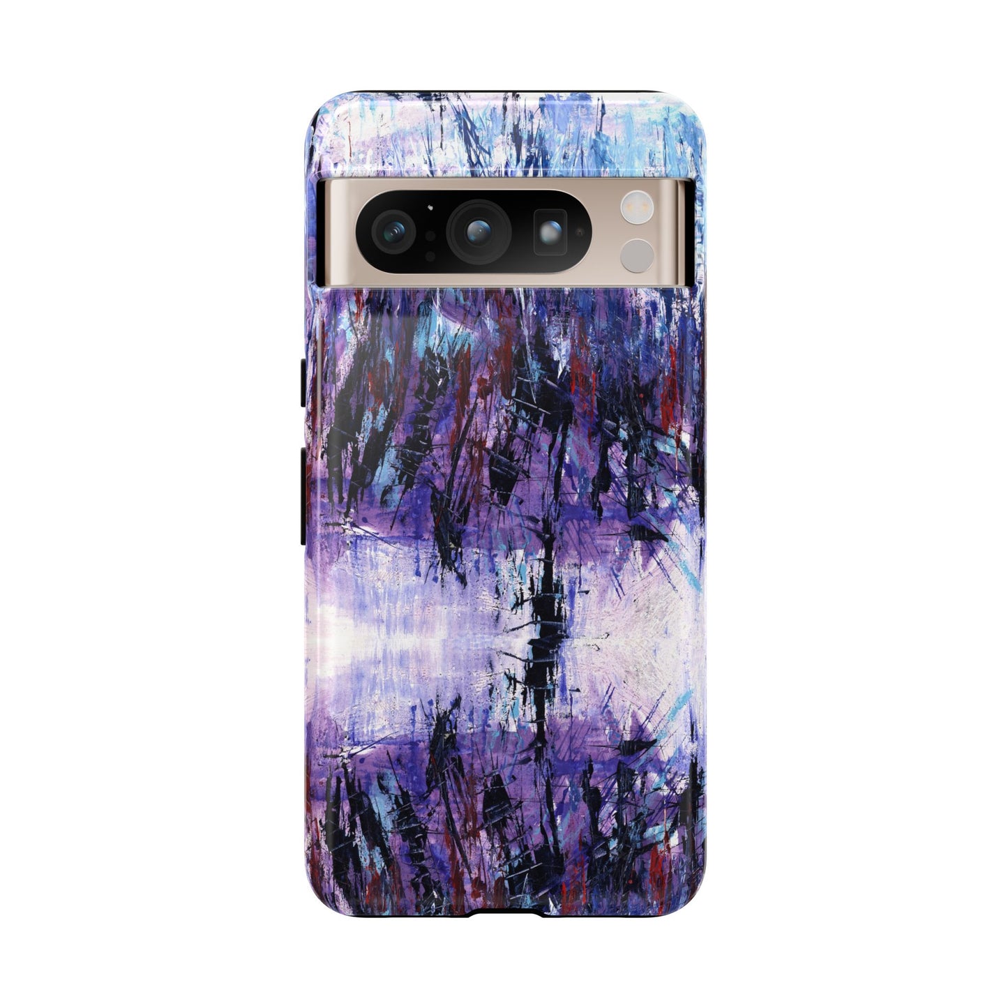 Abstract Purple Phone Case, Stylish & Protective Cover for Art Lovers- White Spring Image