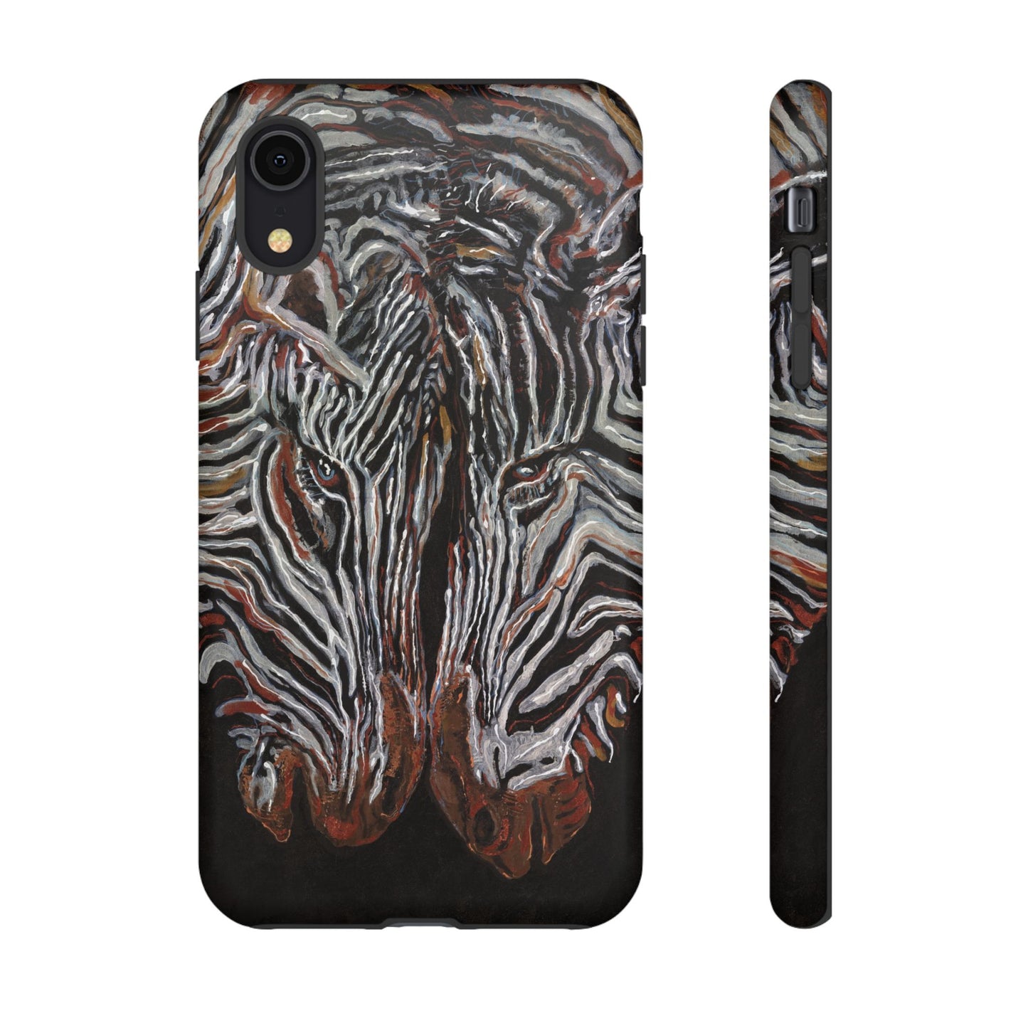 Artistic Zebra Phone Case Twin Zebra Image- Tough Protection for Wildlife Lovers