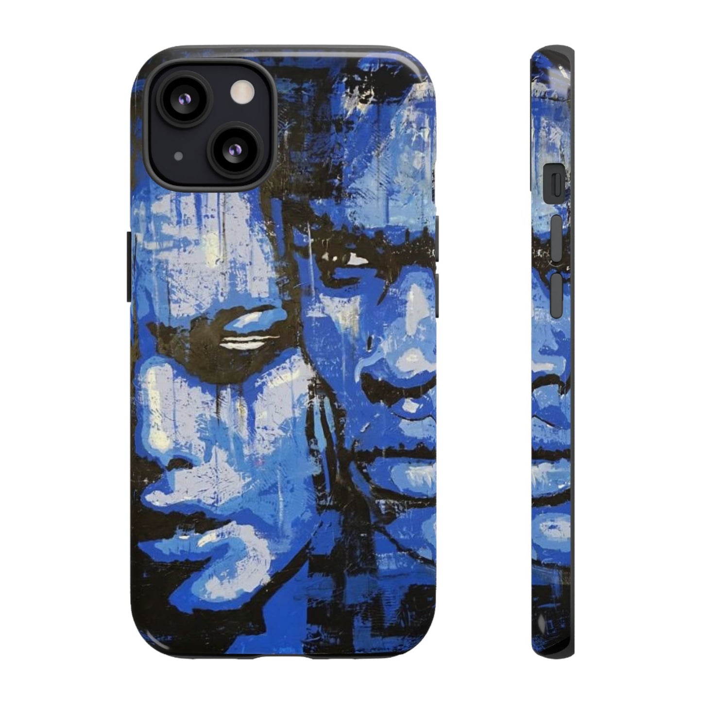 Artistic Phone Case - Tough Cases with Bold Blue Portraits -The Lovers Image