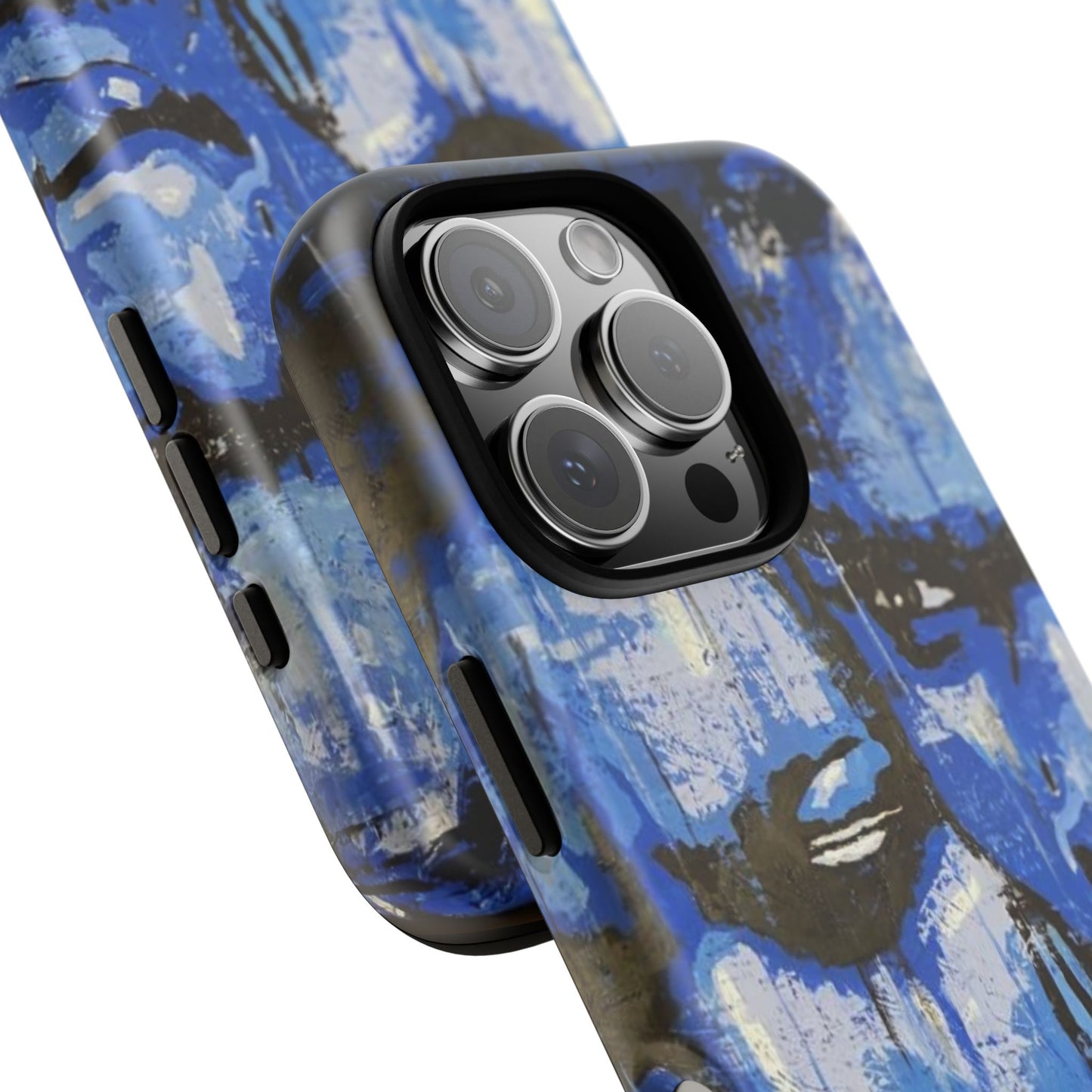 Artistic Phone Case - Tough Cases with Bold Blue Portraits -The Lovers Image