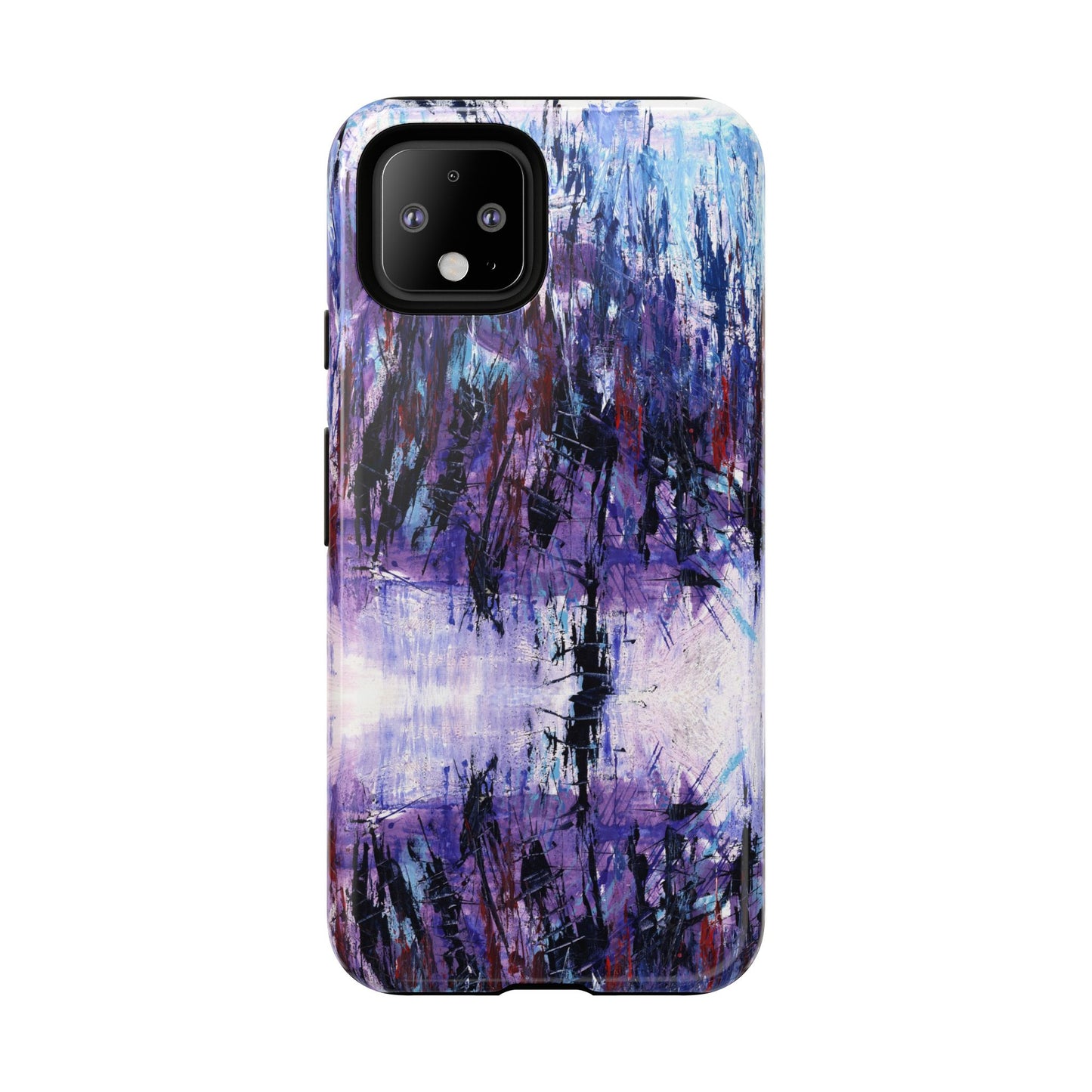 Abstract Purple Phone Case, Stylish & Protective Cover for Art Lovers- White Spring Image