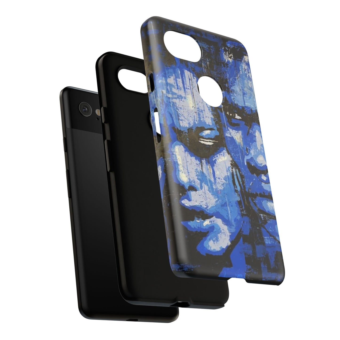 Artistic Phone Case - Tough Cases with Bold Blue Portraits -The Lovers Image
