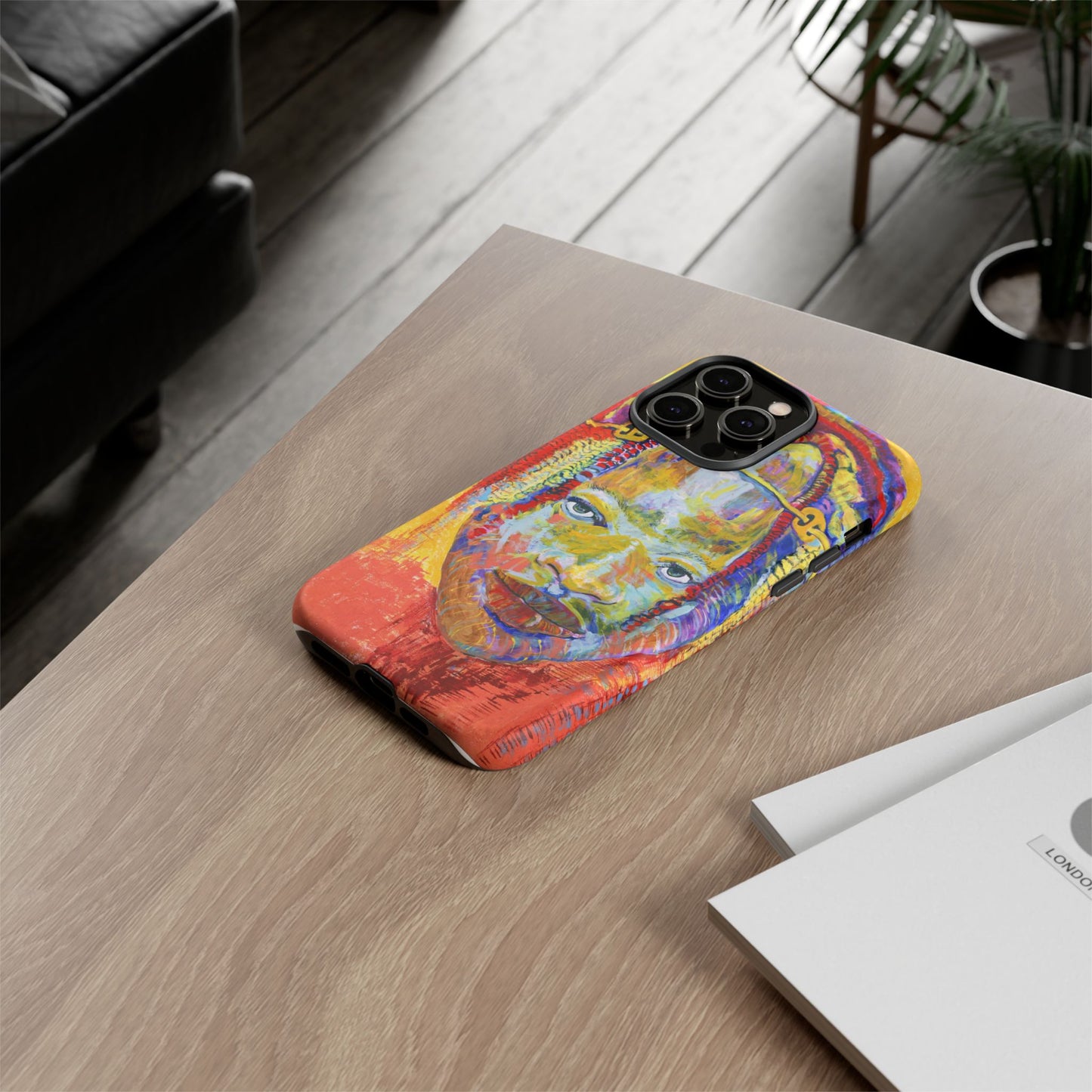 Vibrant Artistic Phone Case - Tough Cases for Creative Souls- African Youth Image
