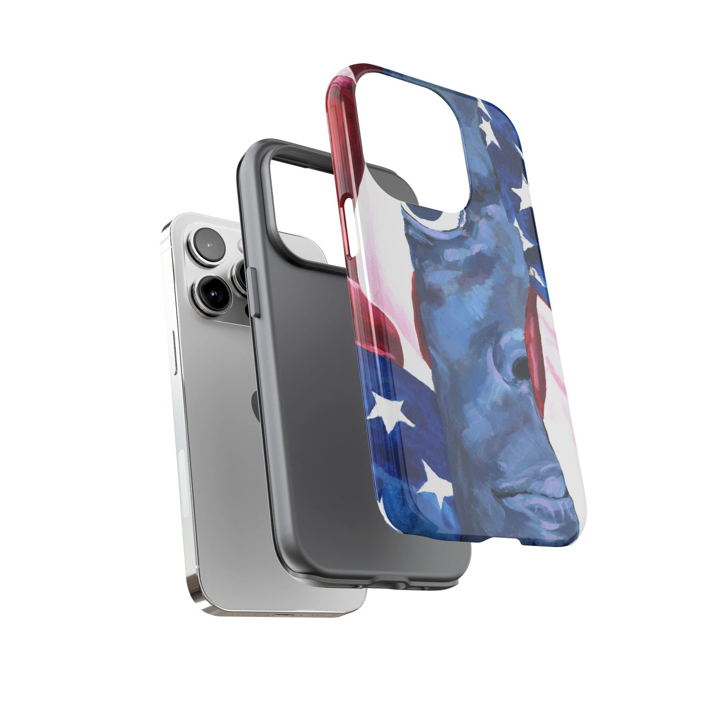 Patriotic Tough Phone Case with American Flag Design- I See You Image