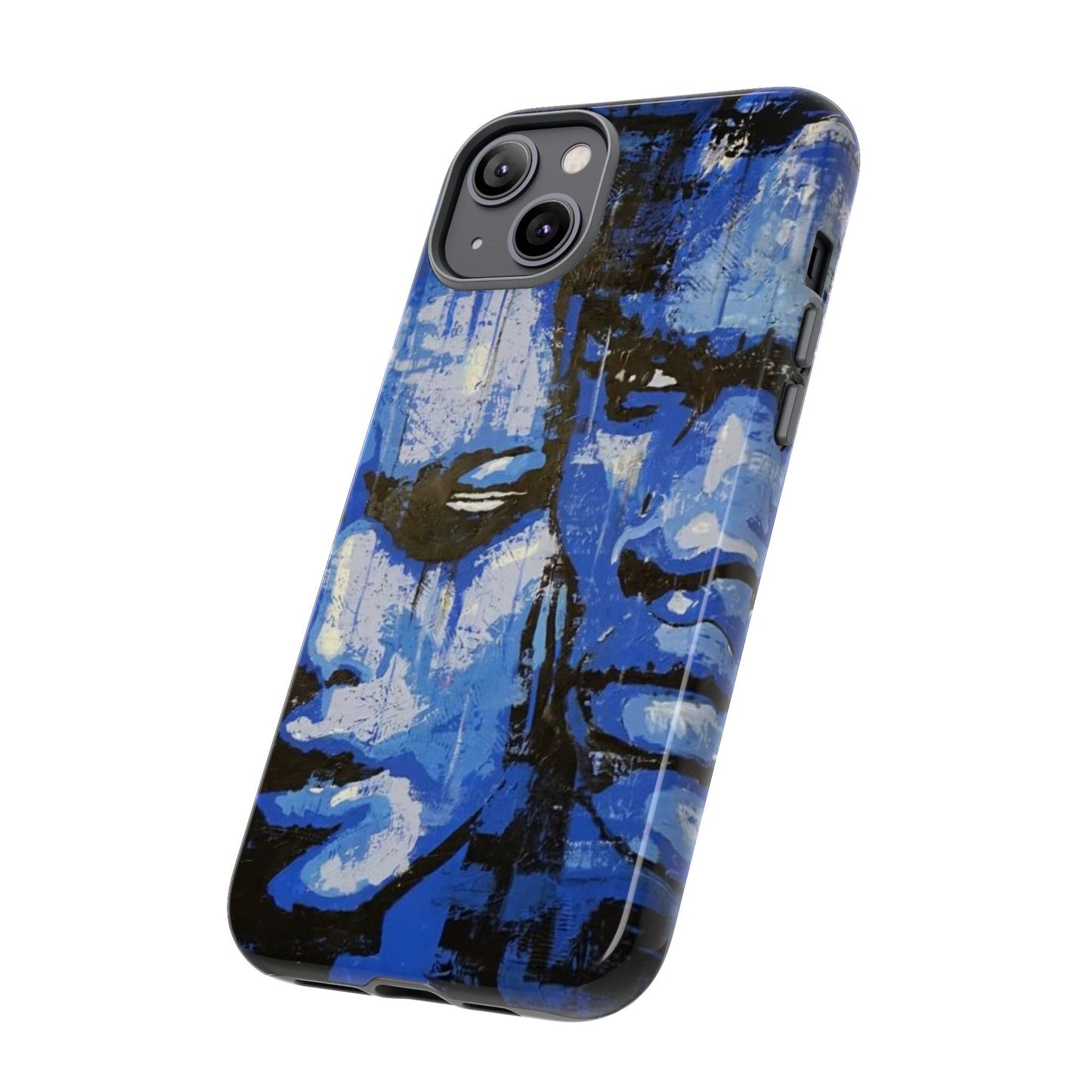 Artistic Phone Case - Tough Cases with Bold Blue Portraits -The Lovers Image