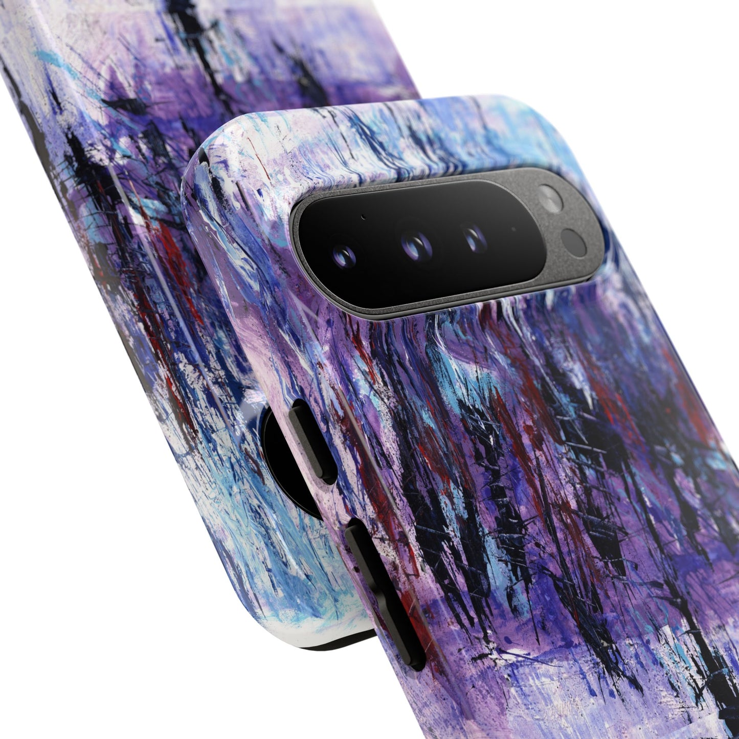 Abstract Purple Phone Case, Stylish & Protective Cover for Art Lovers- White Spring Image