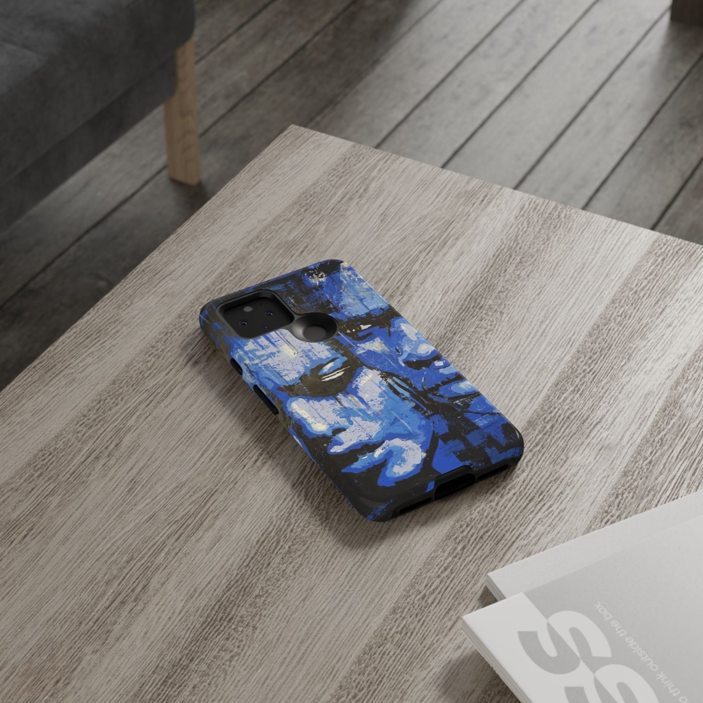 Artistic Phone Case - Tough Cases with Bold Blue Portraits -The Lovers Image