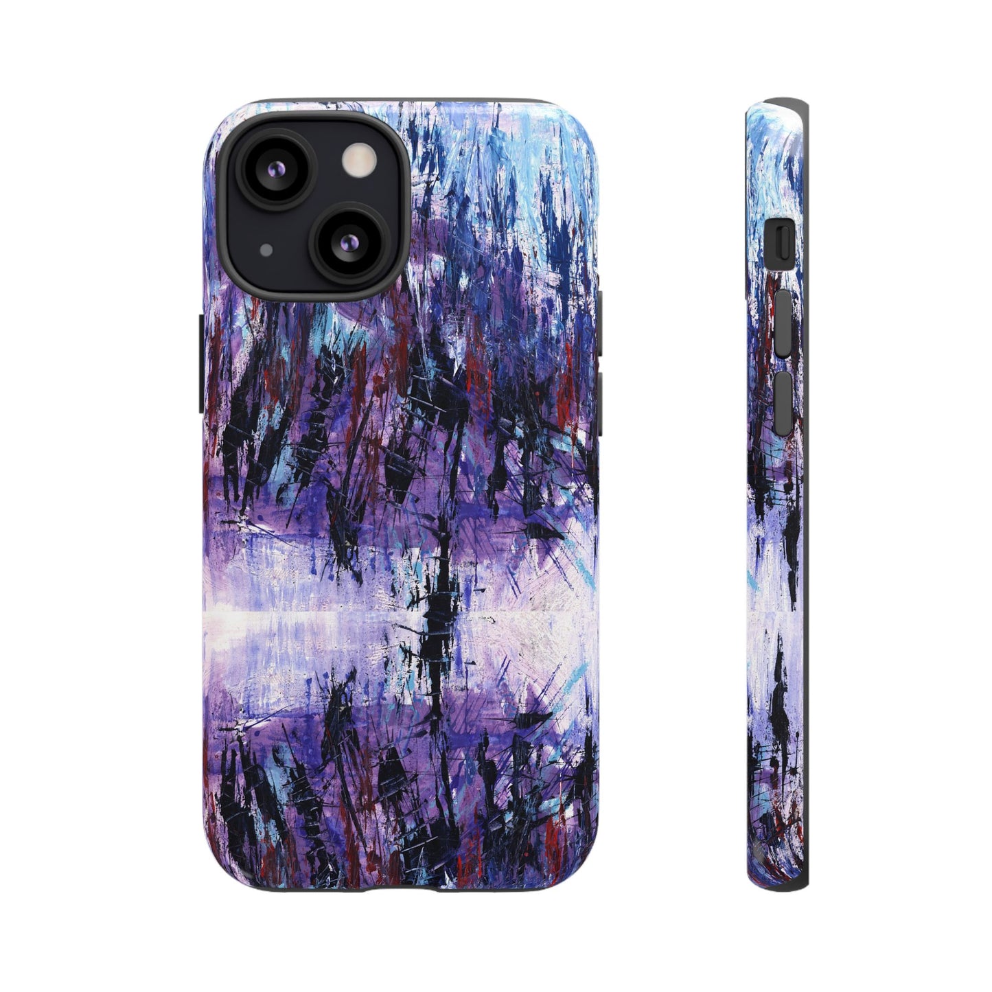 Abstract Purple Phone Case, Stylish & Protective Cover for Art Lovers- White Spring Image