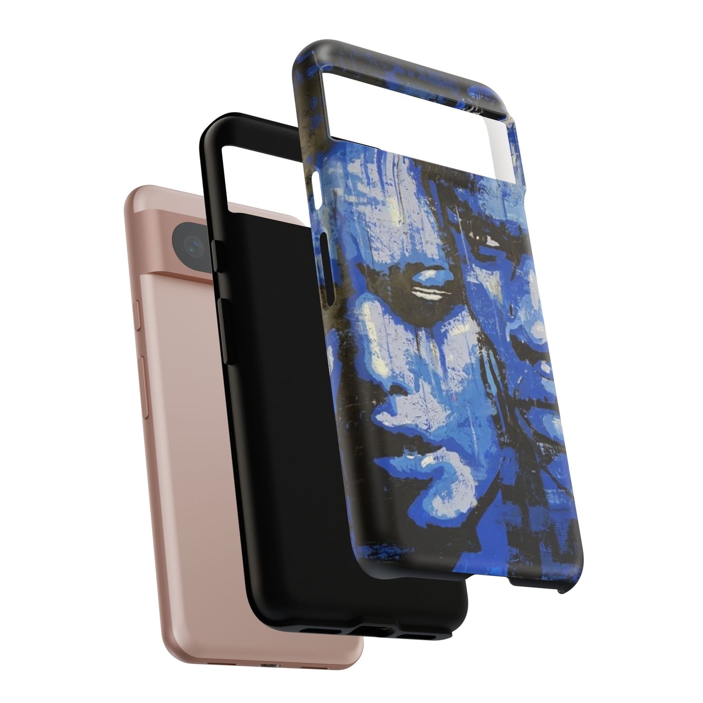 Artistic Phone Case - Tough Cases with Bold Blue Portraits -The Lovers Image