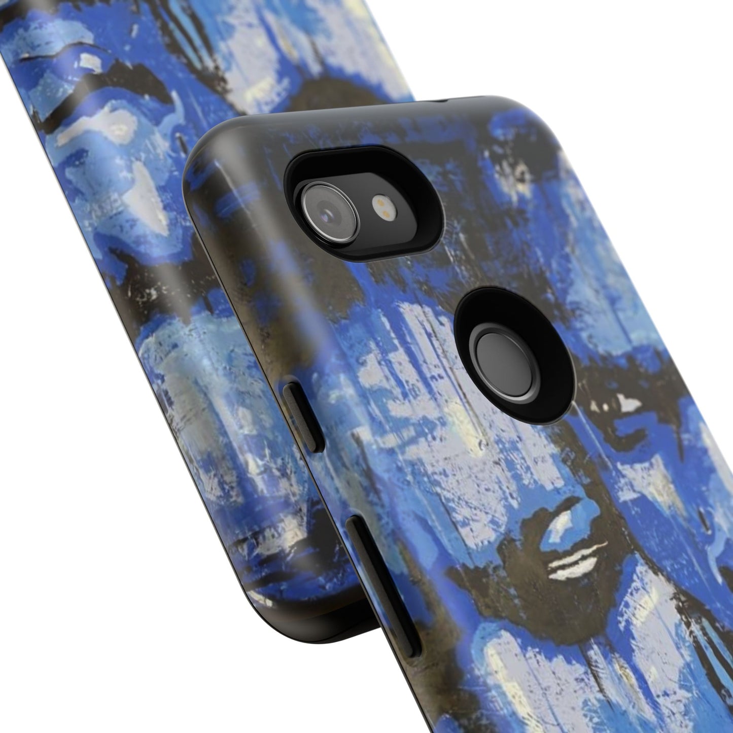 Artistic Phone Case - Tough Cases with Bold Blue Portraits -The Lovers Image