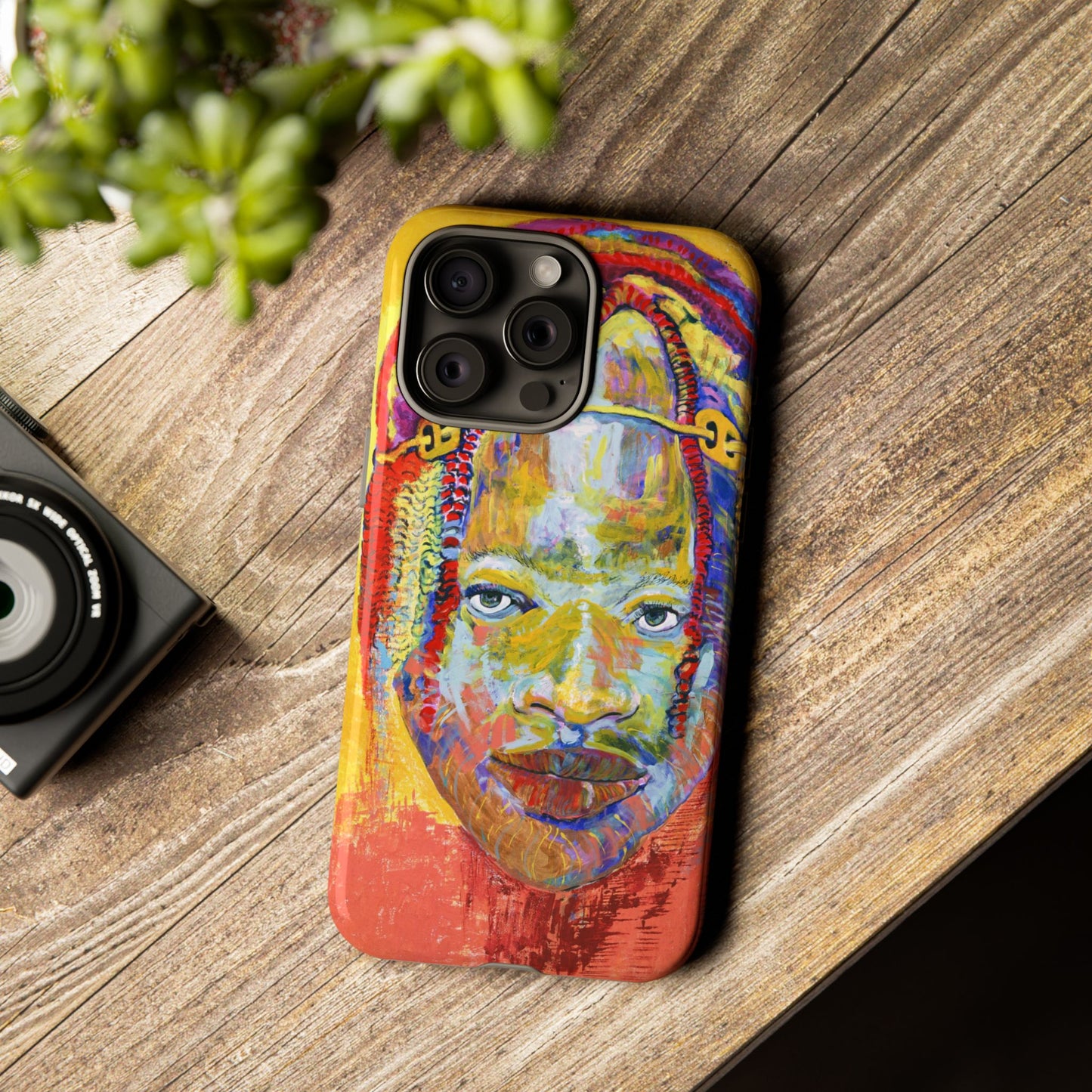 Vibrant Artistic Phone Case - Tough Cases for Creative Souls- African Youth Image