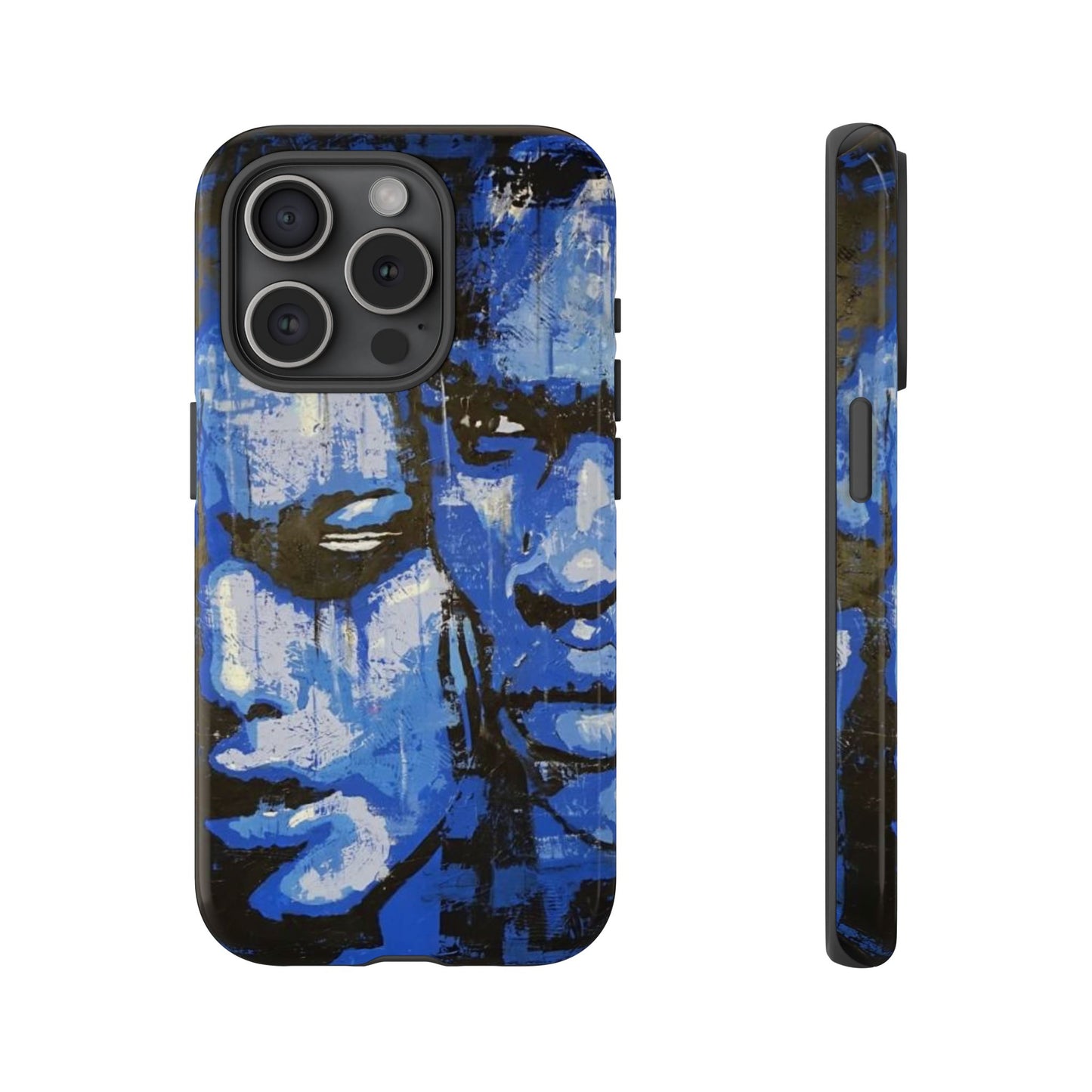Artistic Phone Case - Tough Cases with Bold Blue Portraits -The Lovers Image