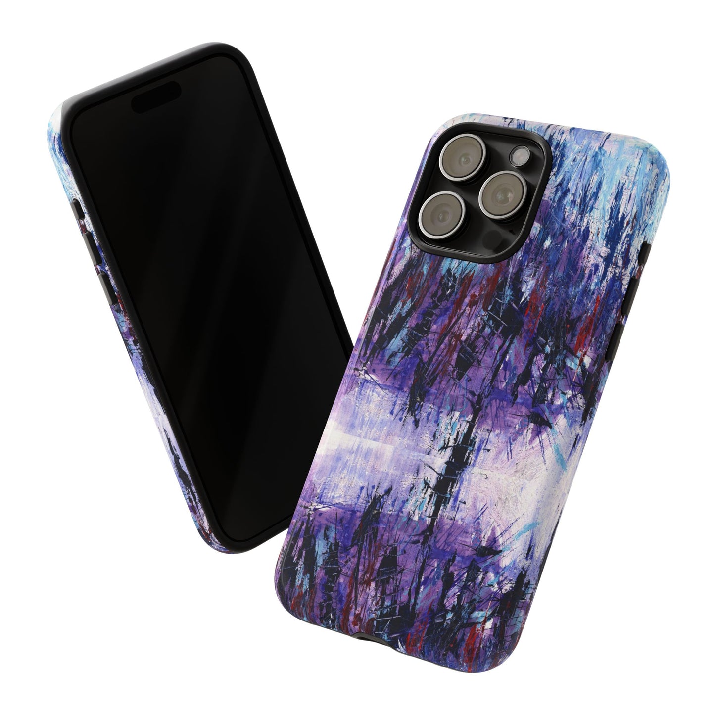 Abstract Purple Phone Case, Stylish & Protective Cover for Art Lovers- White Spring Image