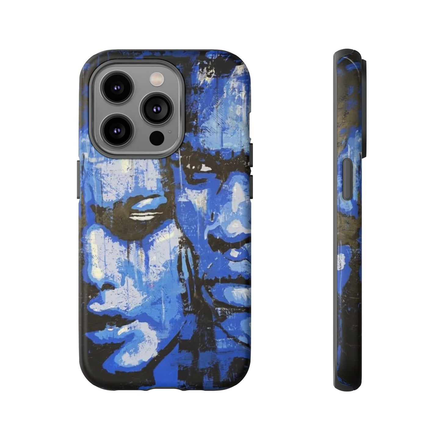 Artistic Phone Case - Tough Cases with Bold Blue Portraits -The Lovers Image