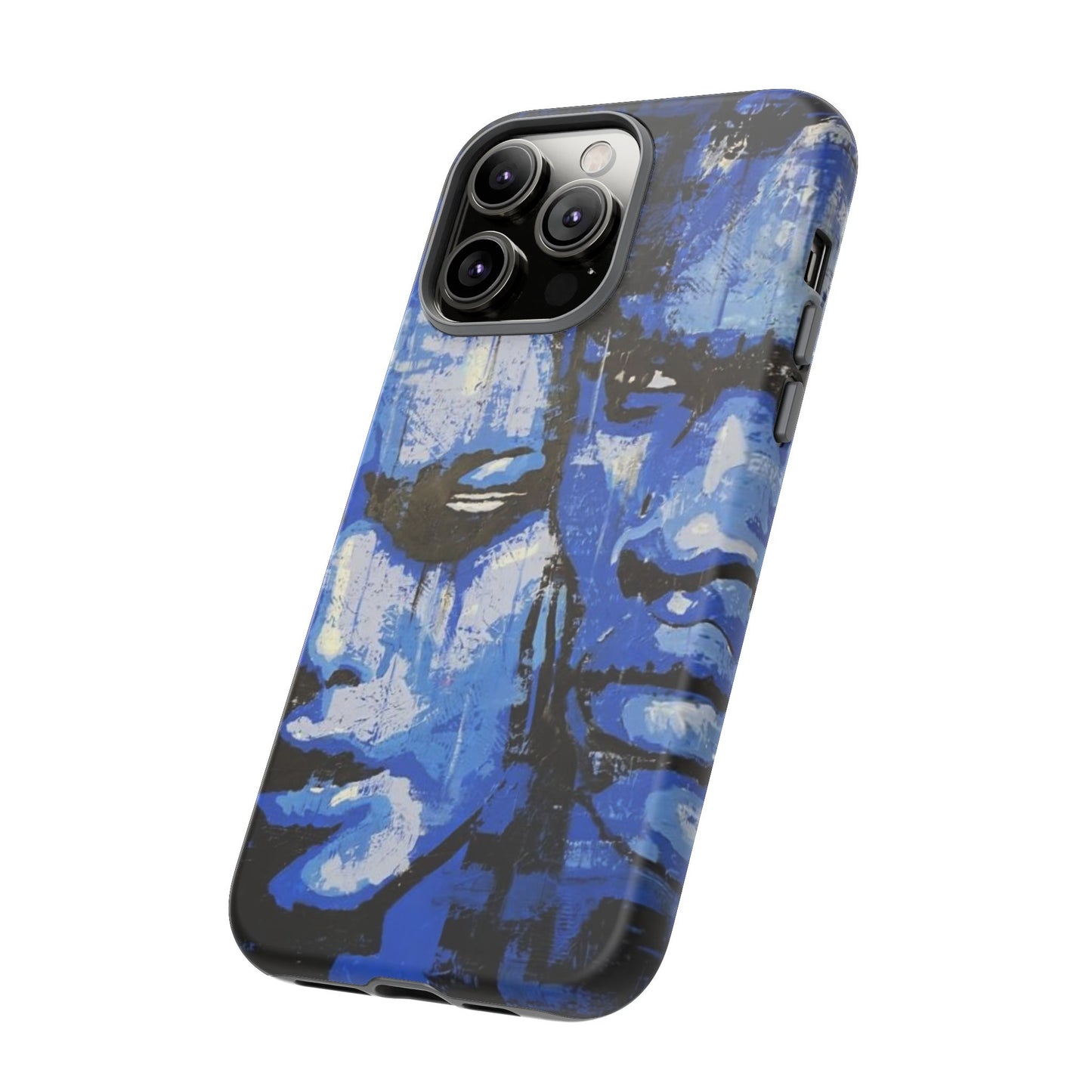 Artistic Phone Case - Tough Cases with Bold Blue Portraits -The Lovers Image