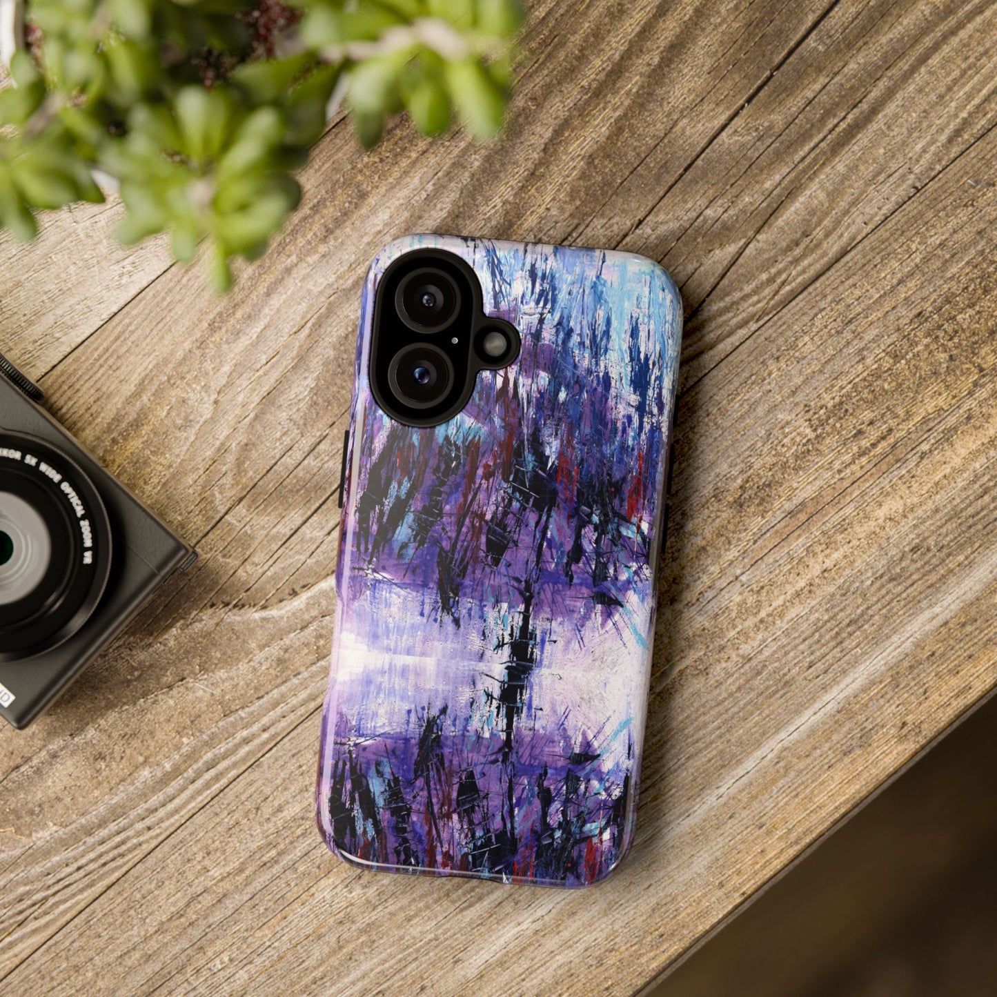 Abstract Purple Phone Case, Stylish & Protective Cover for Art Lovers- White Spring Image