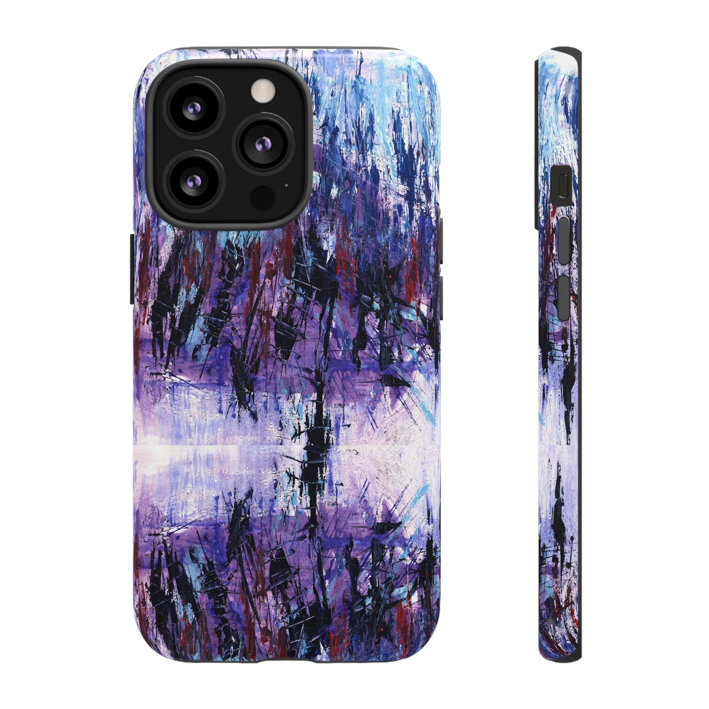 Abstract Purple Phone Case, Stylish & Protective Cover for Art Lovers- White Spring Image