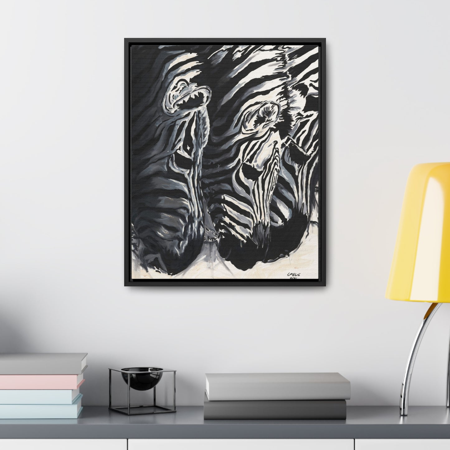 The Baby Zebras - Framed Canvas Print
