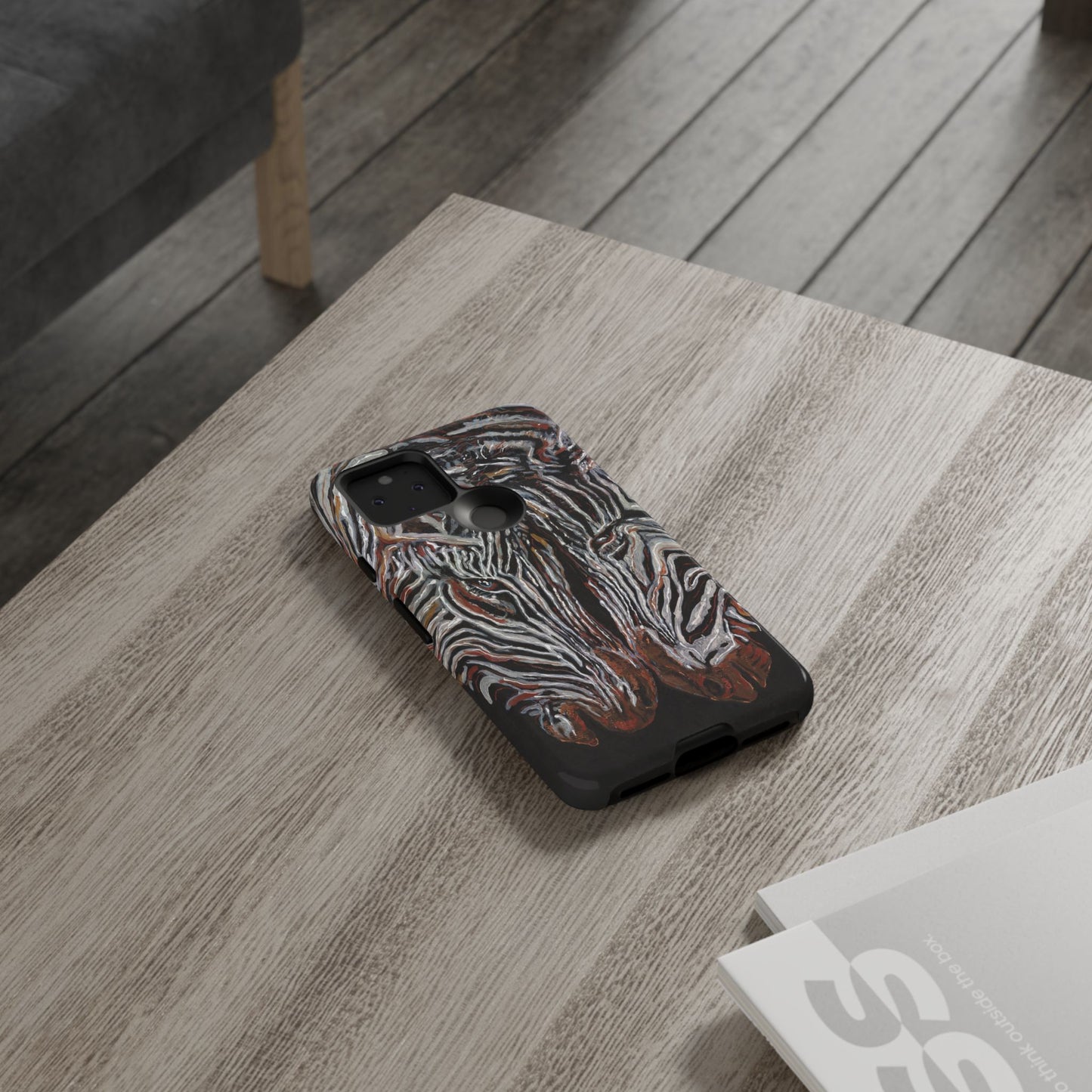 Artistic Zebra Phone Case Twin Zebra Image- Tough Protection for Wildlife Lovers