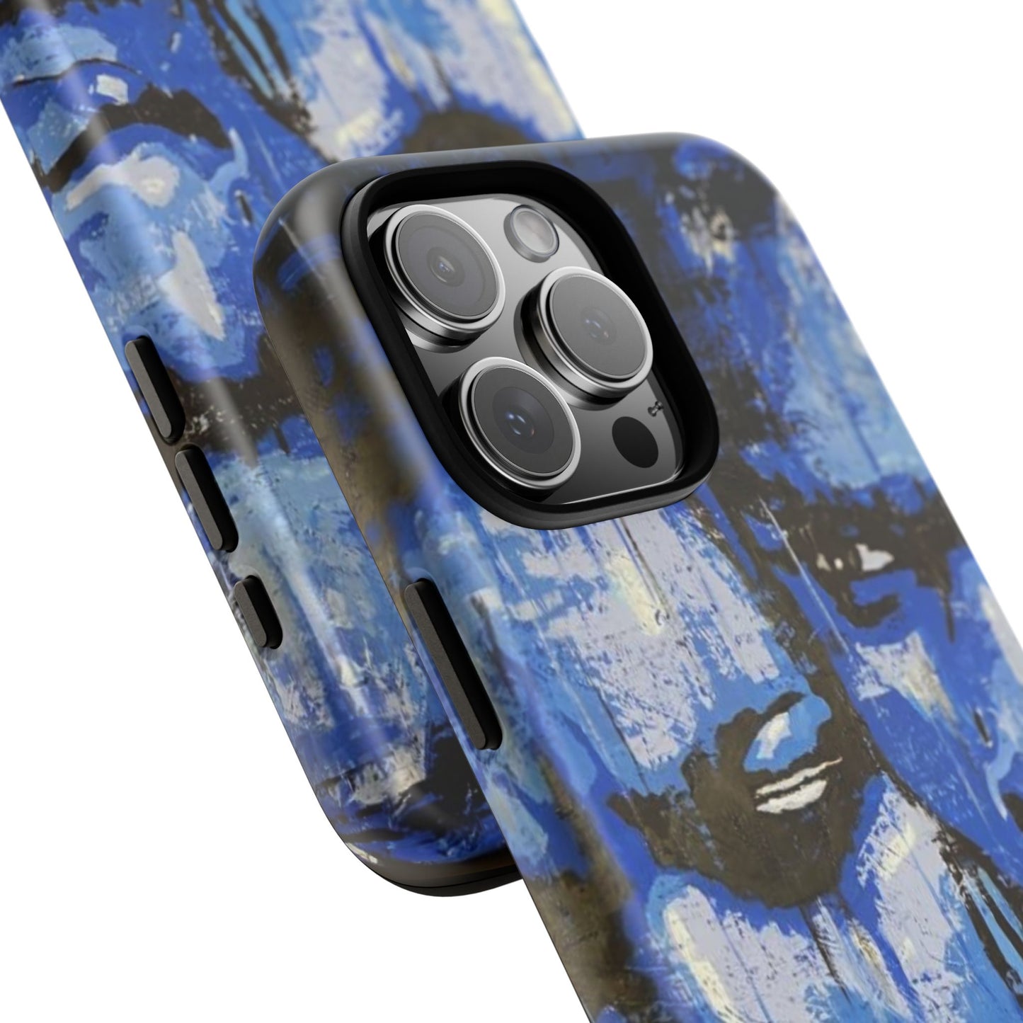 Artistic Phone Case - Tough Cases with Bold Blue Portraits -The Lovers Image