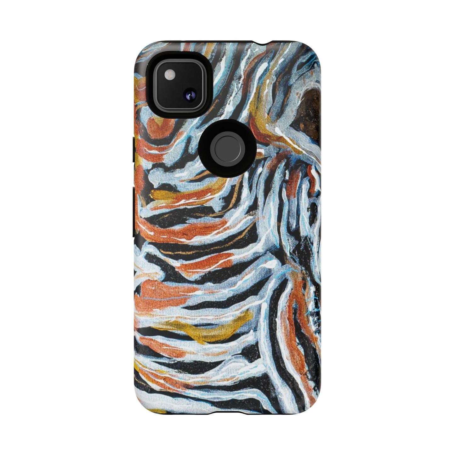 Artistic Tough Phone Case - Twin Zebras Image - Abstract Zebra Design