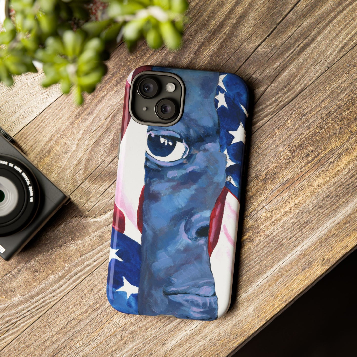 Patriotic Tough Phone Case with American Flag Design- I See You Image