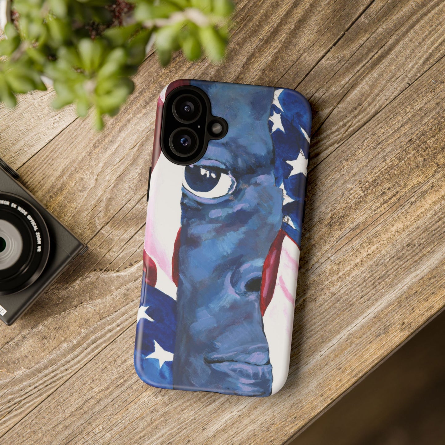 Patriotic Tough Phone Case with American Flag Design- I See You Image