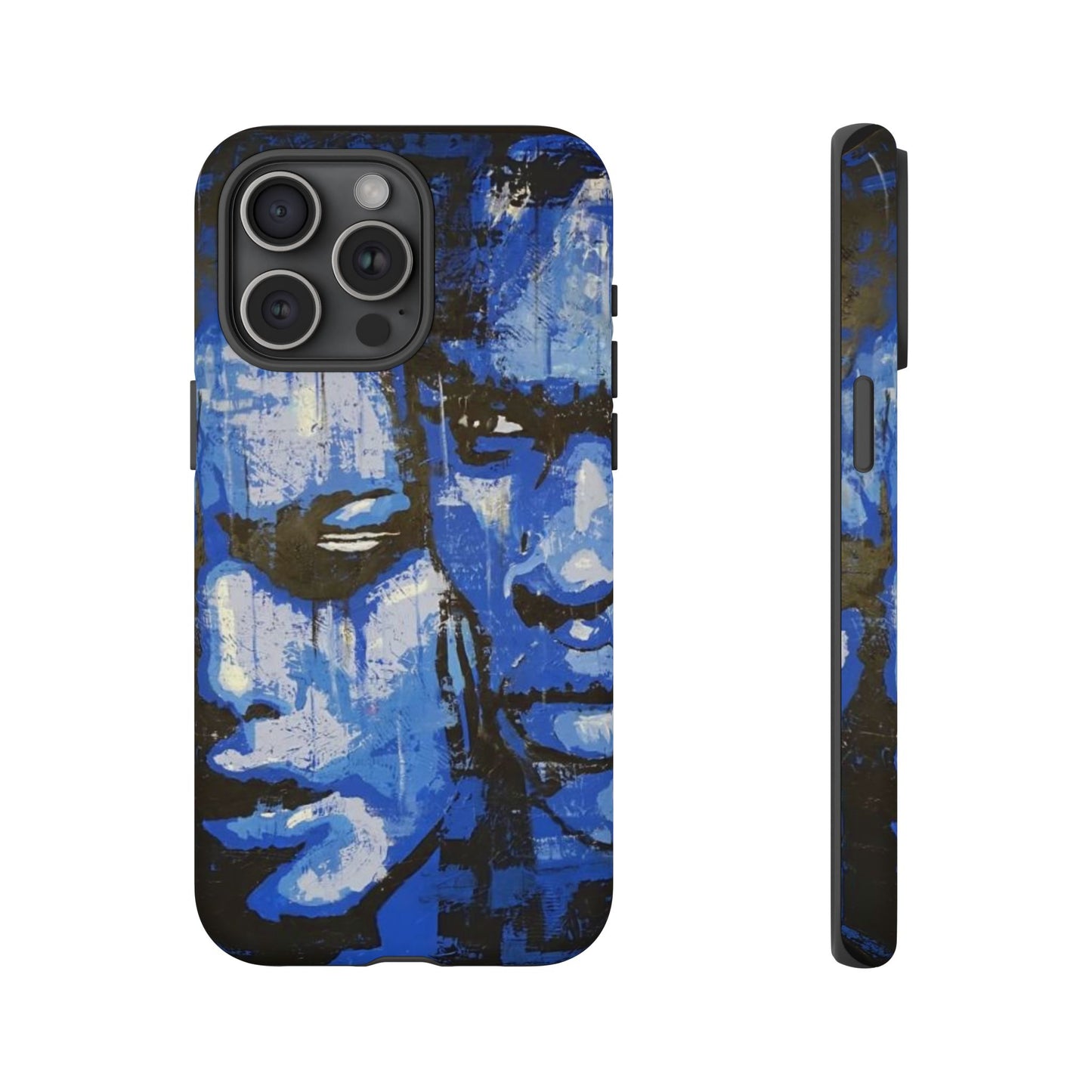 Artistic Phone Case - Tough Cases with Bold Blue Portraits -The Lovers Image