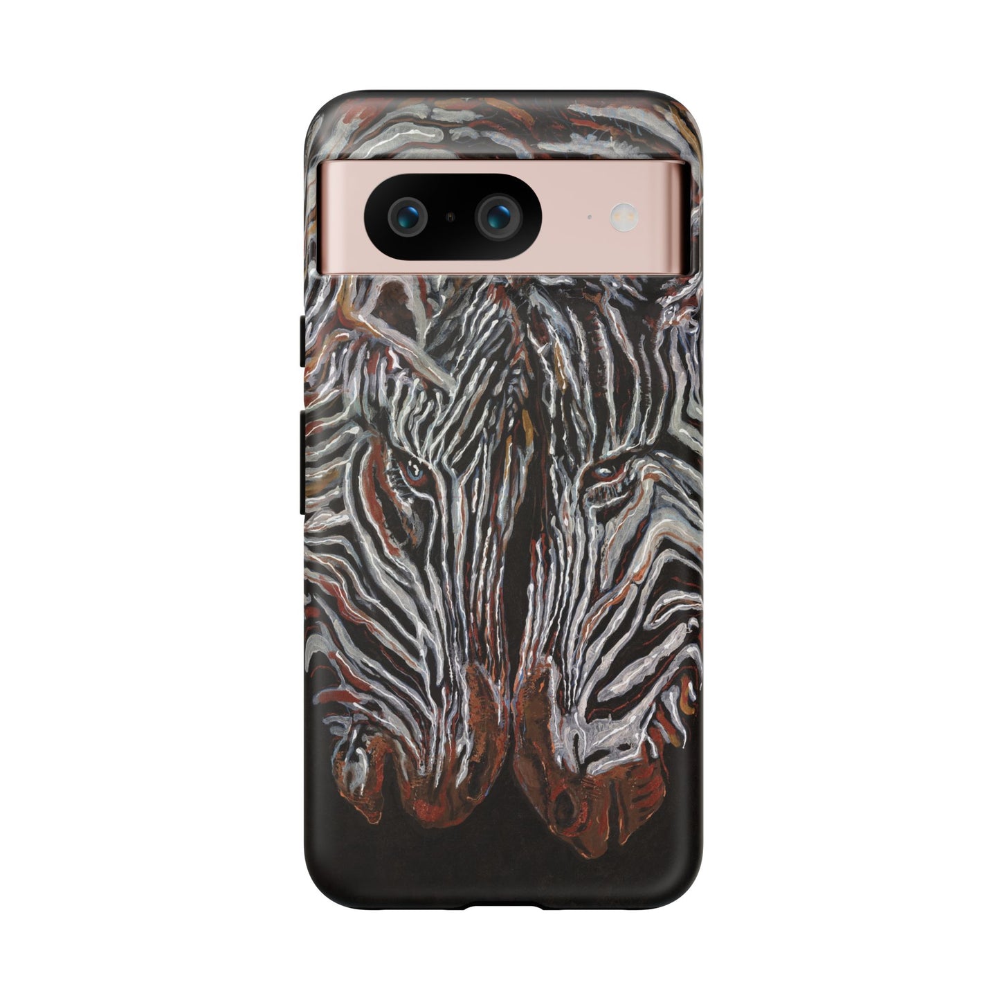 Artistic Zebra Phone Case Twin Zebra Image- Tough Protection for Wildlife Lovers