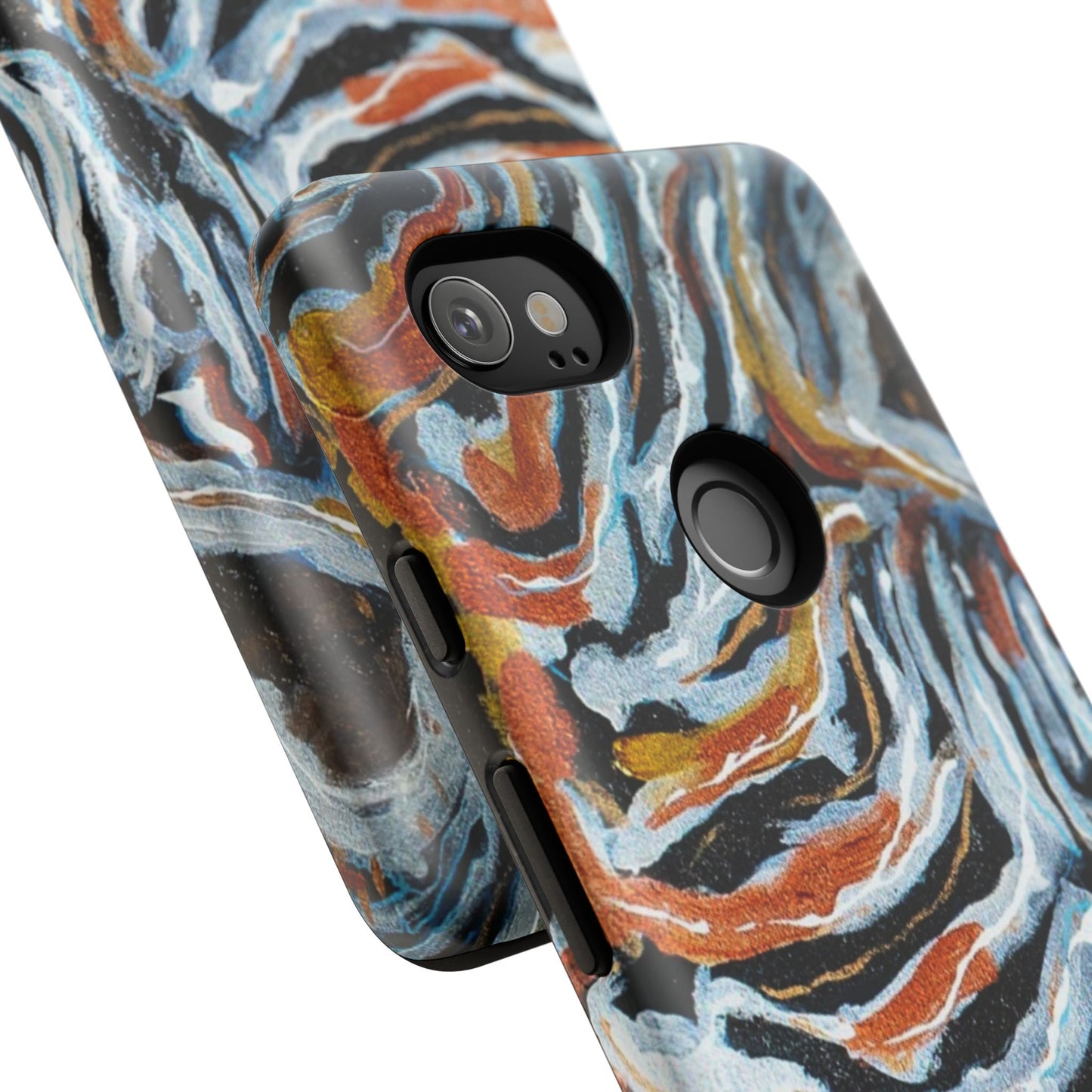 Artistic Tough Phone Case - Twin Zebras Image - Abstract Zebra Design