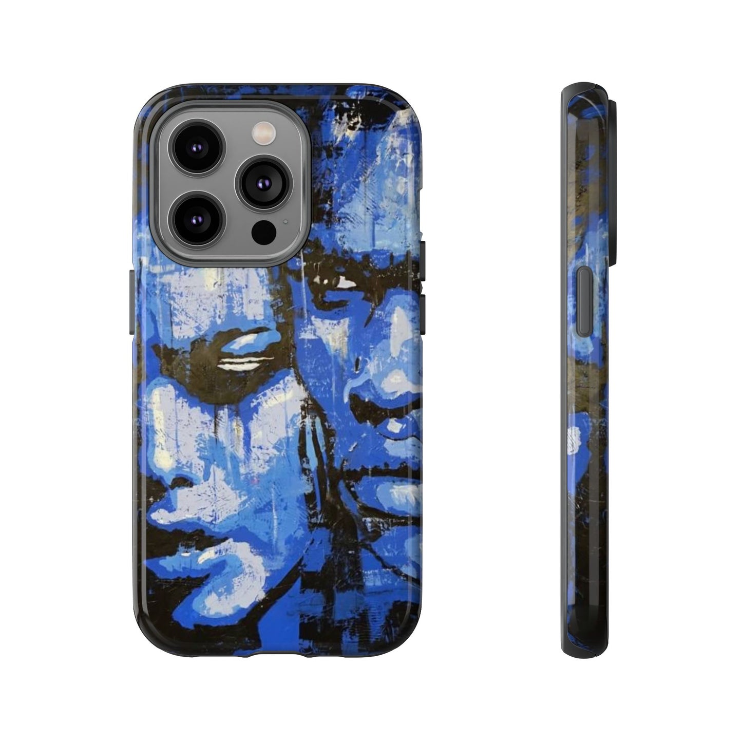 Artistic Phone Case - Tough Cases with Bold Blue Portraits -The Lovers Image