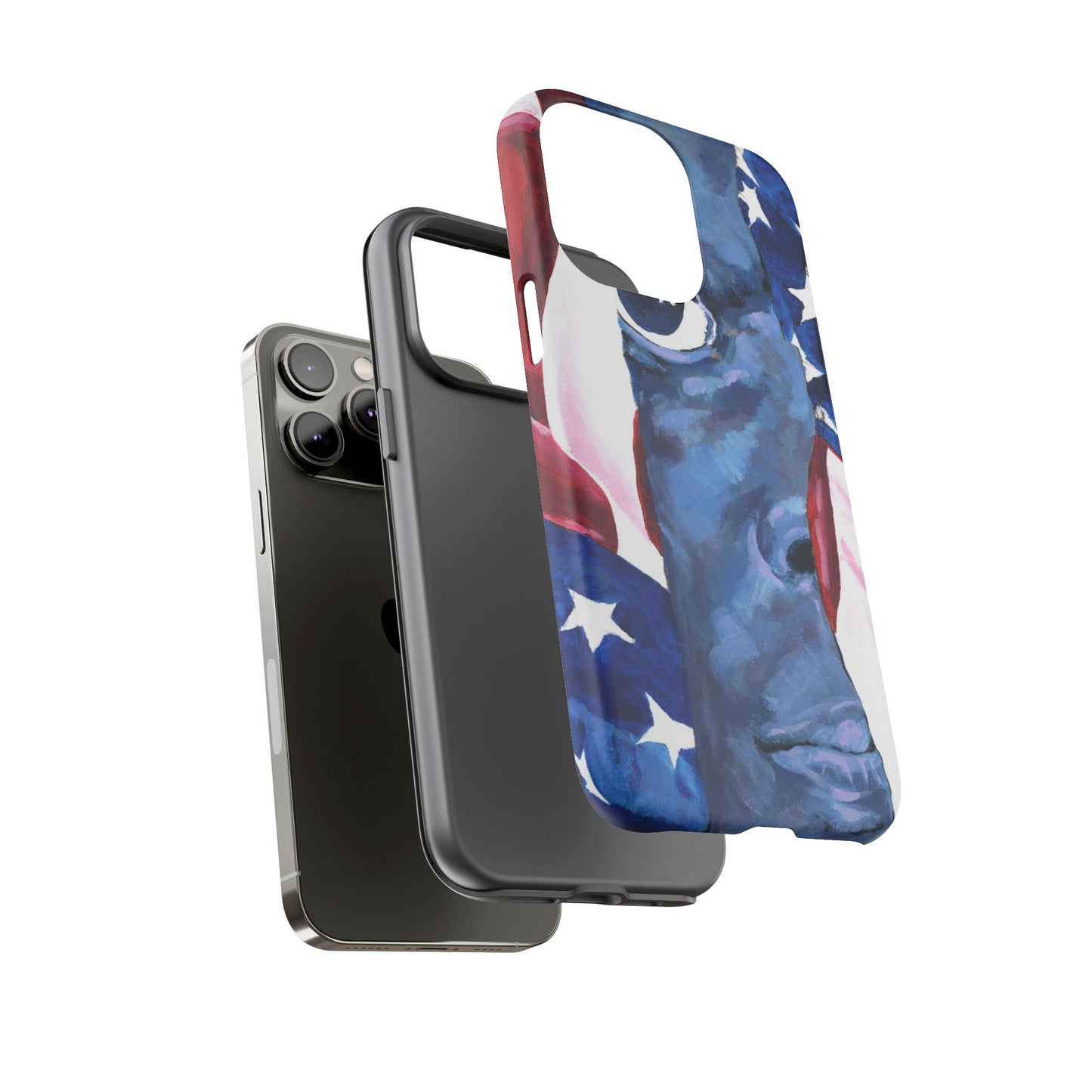 Patriotic Tough Phone Case with American Flag Design- I See You Image