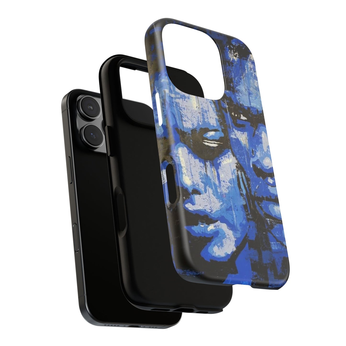 Artistic Phone Case - Tough Cases with Bold Blue Portraits -The Lovers Image