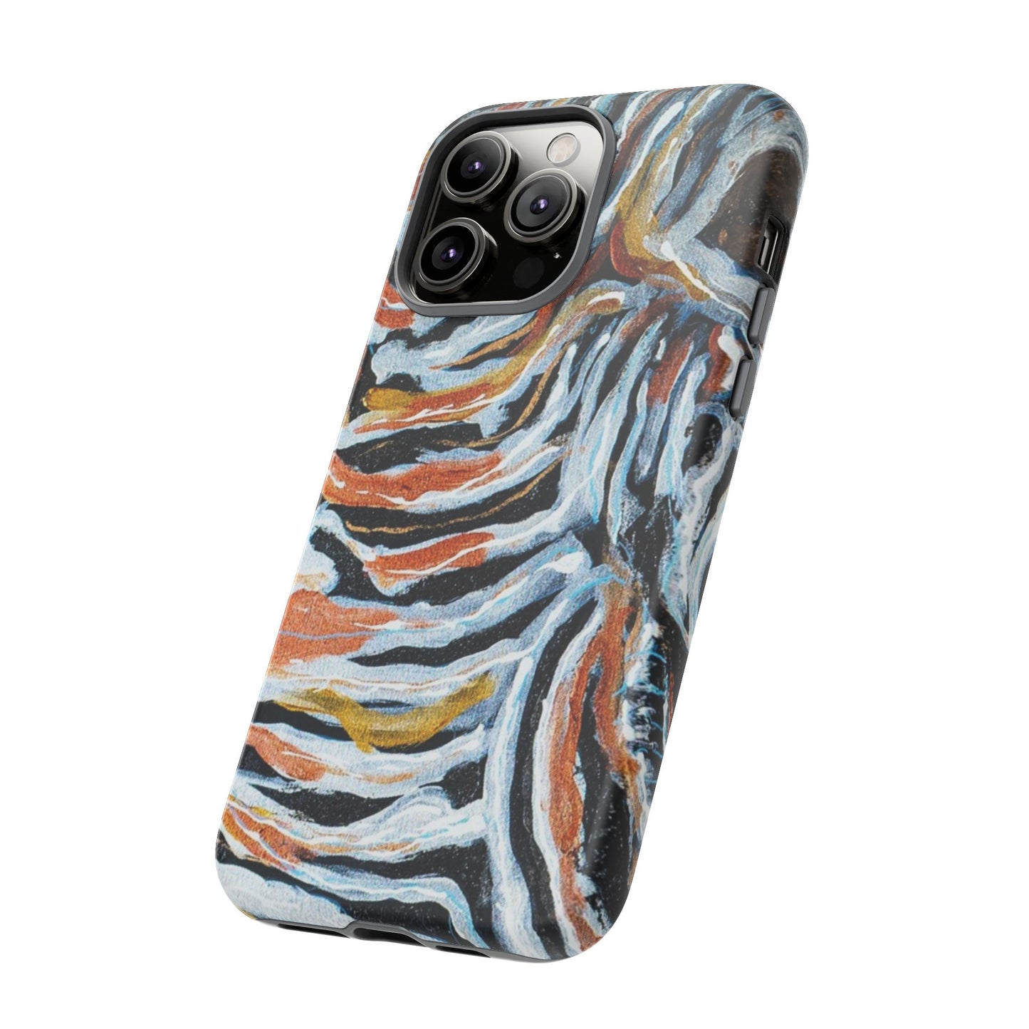 Artistic Tough Phone Case - Twin Zebras Image - Abstract Zebra Design