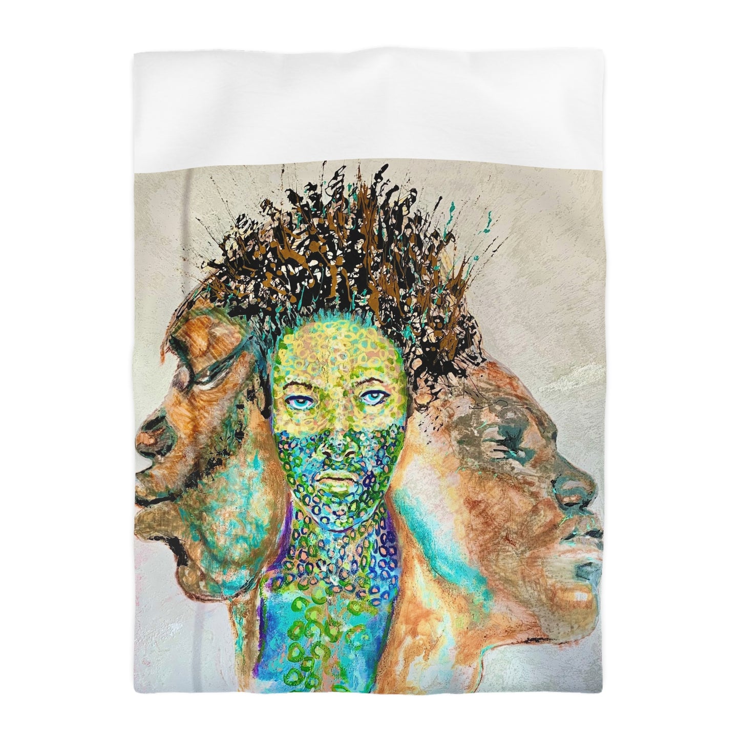 Artistic Microfiber Duvet Cover - Abstract Landscape Design for Modern Bedrooms