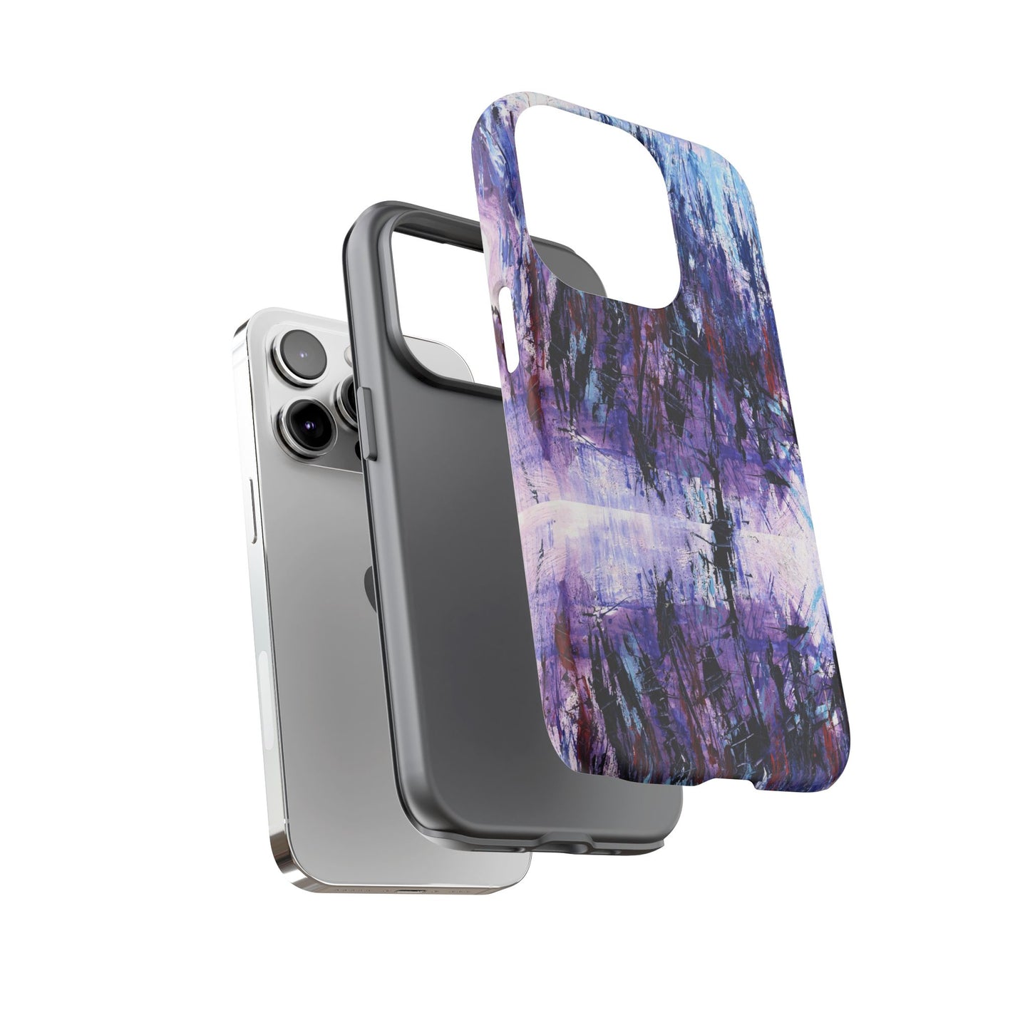 Abstract Purple Phone Case, Stylish & Protective Cover for Art Lovers- White Spring Image