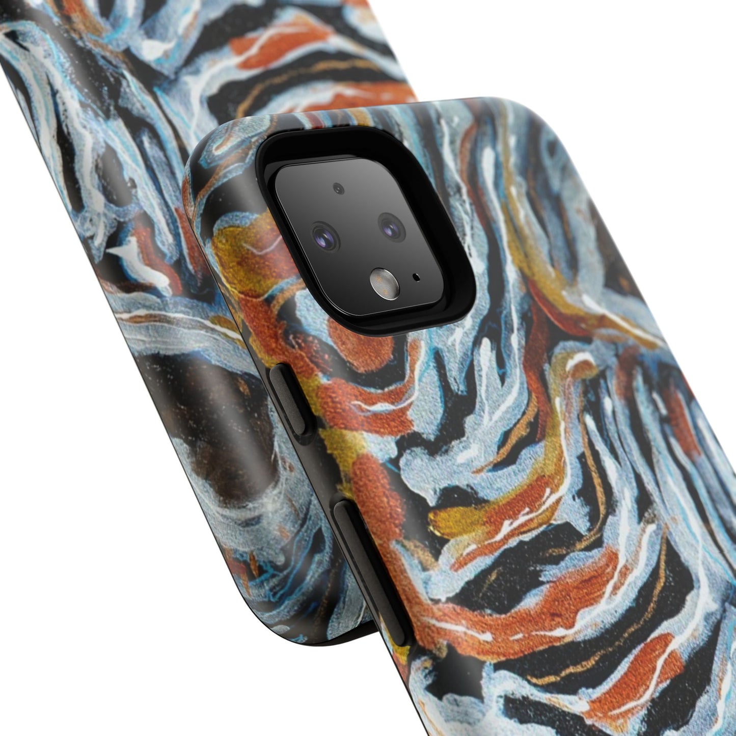 Artistic Tough Phone Case - Twin Zebras Image - Abstract Zebra Design