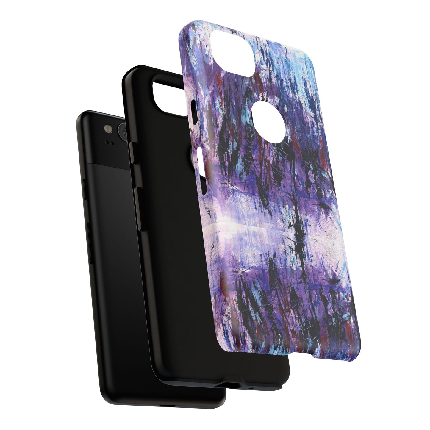 Abstract Purple Phone Case, Stylish & Protective Cover for Art Lovers- White Spring Image