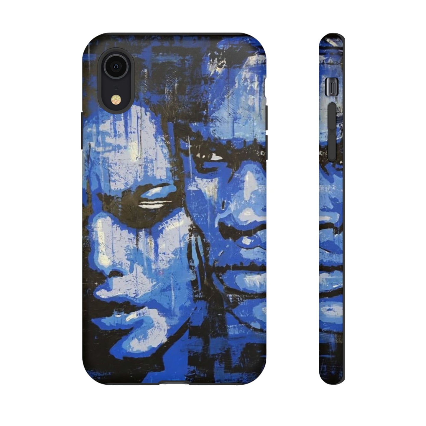 Artistic Phone Case - Tough Cases with Bold Blue Portraits -The Lovers Image