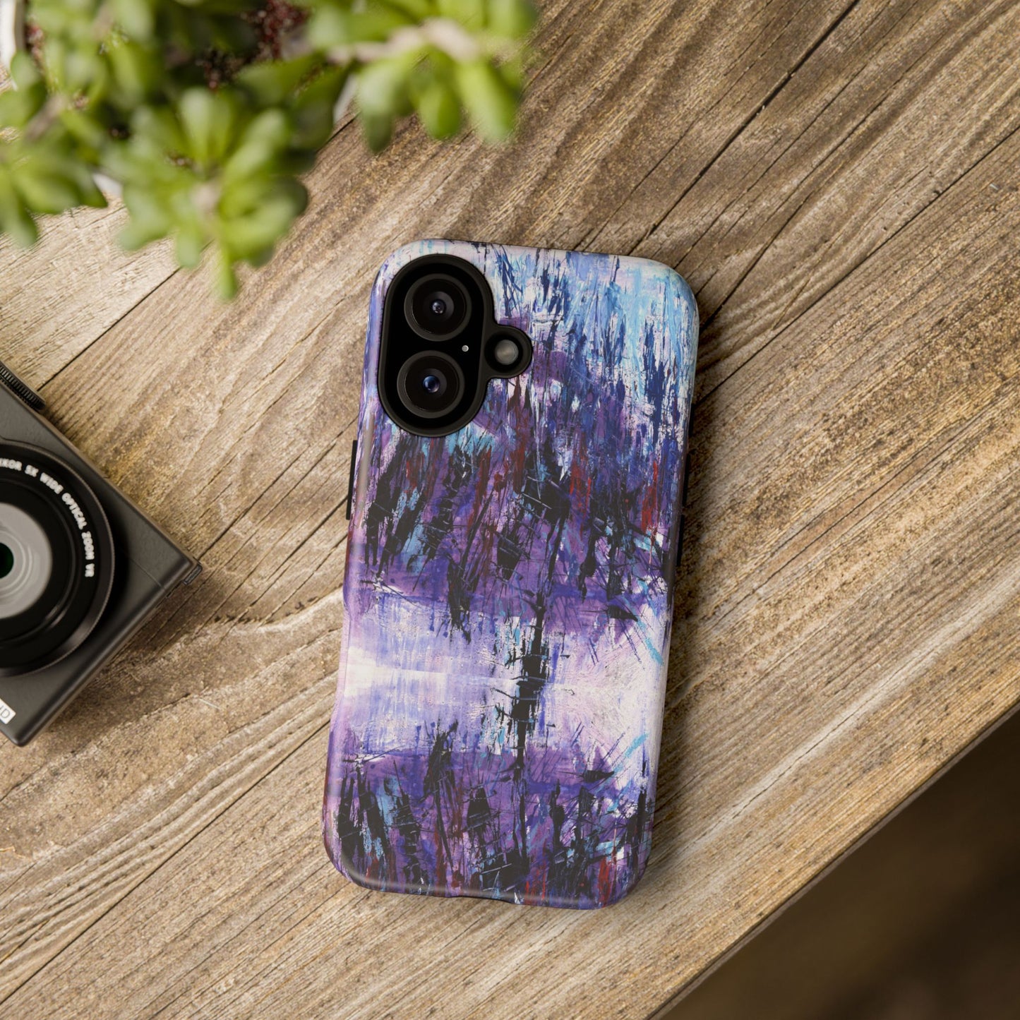 Abstract Purple Phone Case, Stylish & Protective Cover for Art Lovers- White Spring Image
