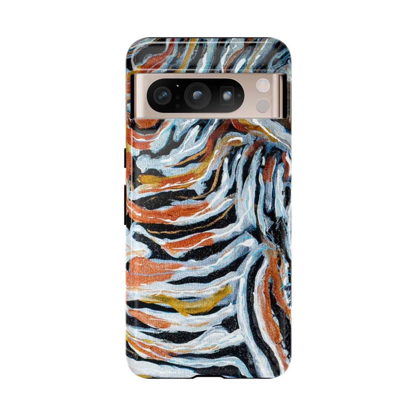 Artistic Tough Phone Case - Twin Zebras Image - Abstract Zebra Design