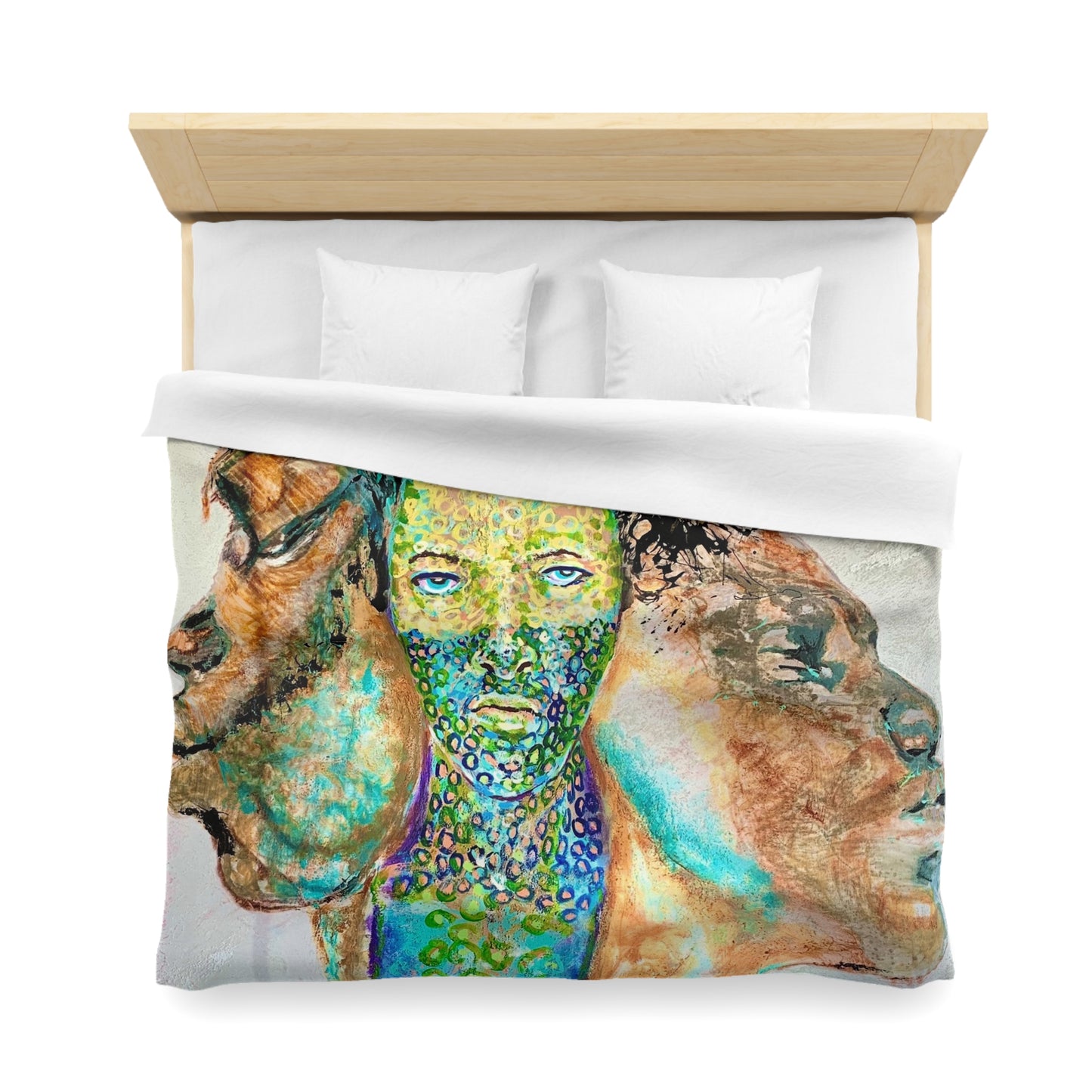 Artistic Microfiber Duvet Cover - Abstract Landscape Design for Modern Bedrooms