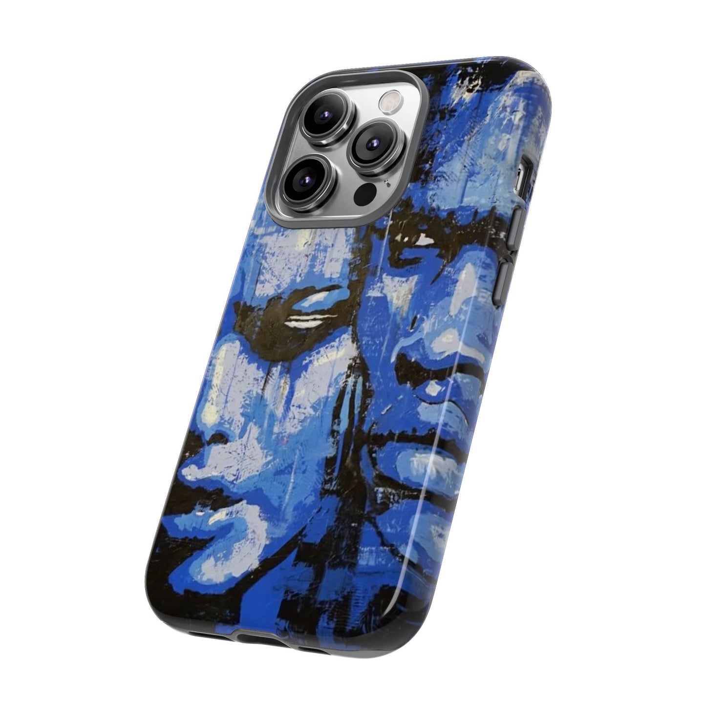 Artistic Phone Case - Tough Cases with Bold Blue Portraits -The Lovers Image