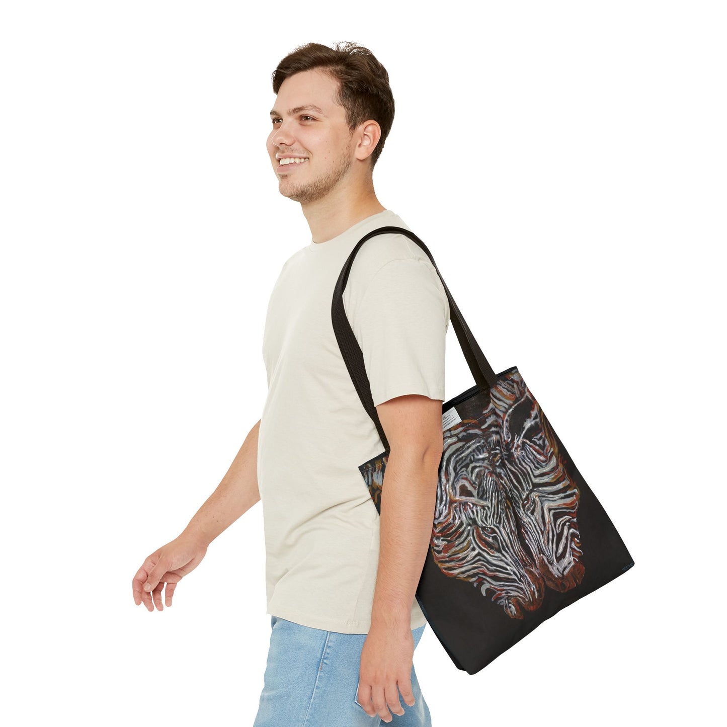 Twin Zebras Image- Tote Bag