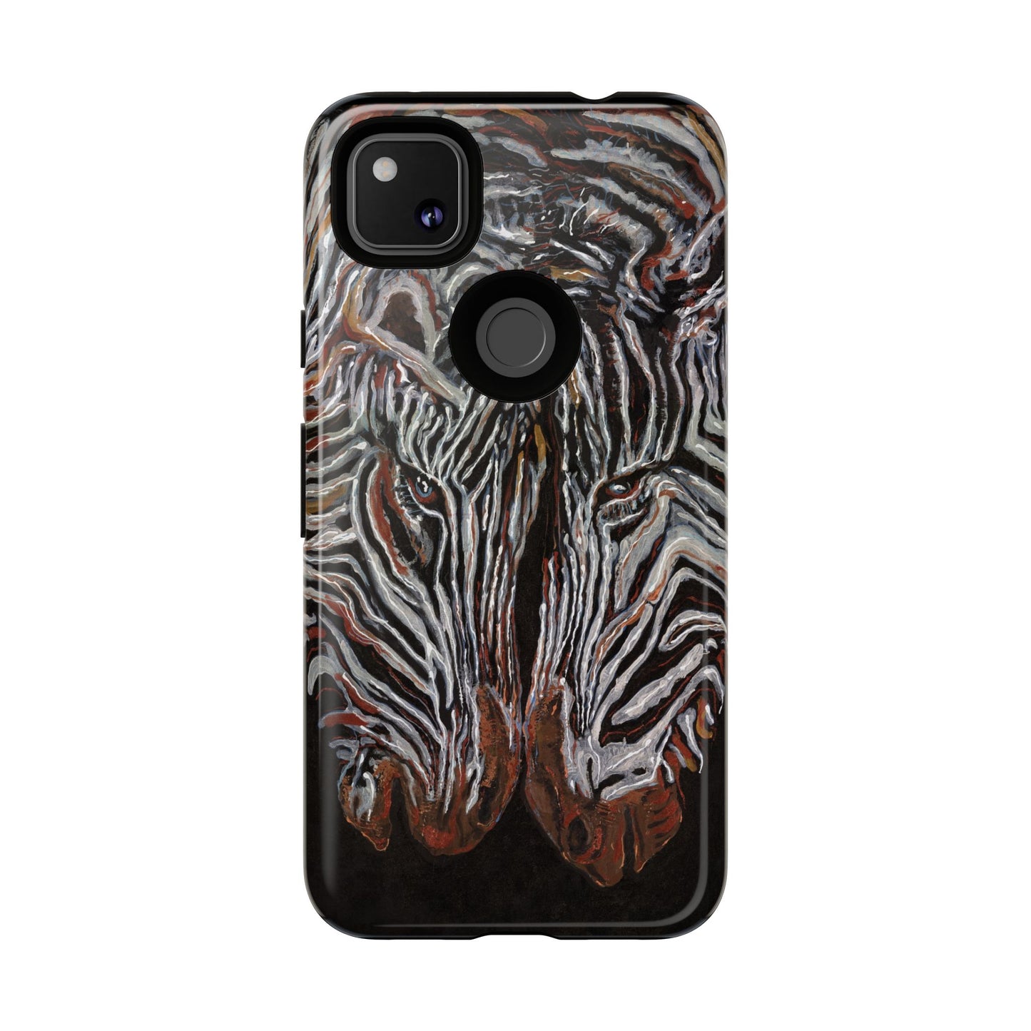Artistic Zebra Phone Case Twin Zebra Image- Tough Protection for Wildlife Lovers