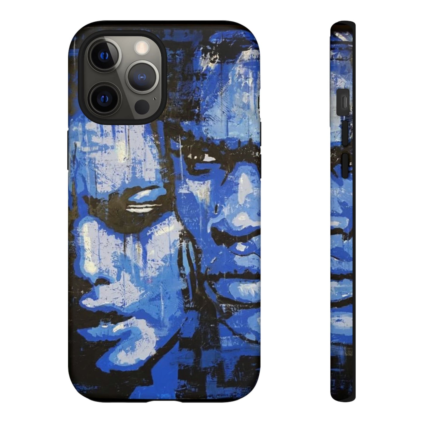 Artistic Phone Case - Tough Cases with Bold Blue Portraits -The Lovers Image