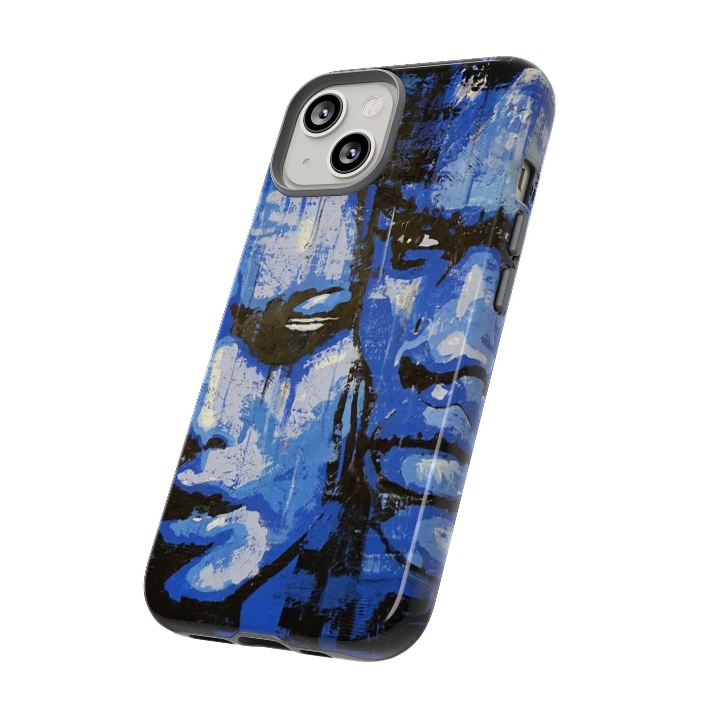 Artistic Phone Case - Tough Cases with Bold Blue Portraits -The Lovers Image