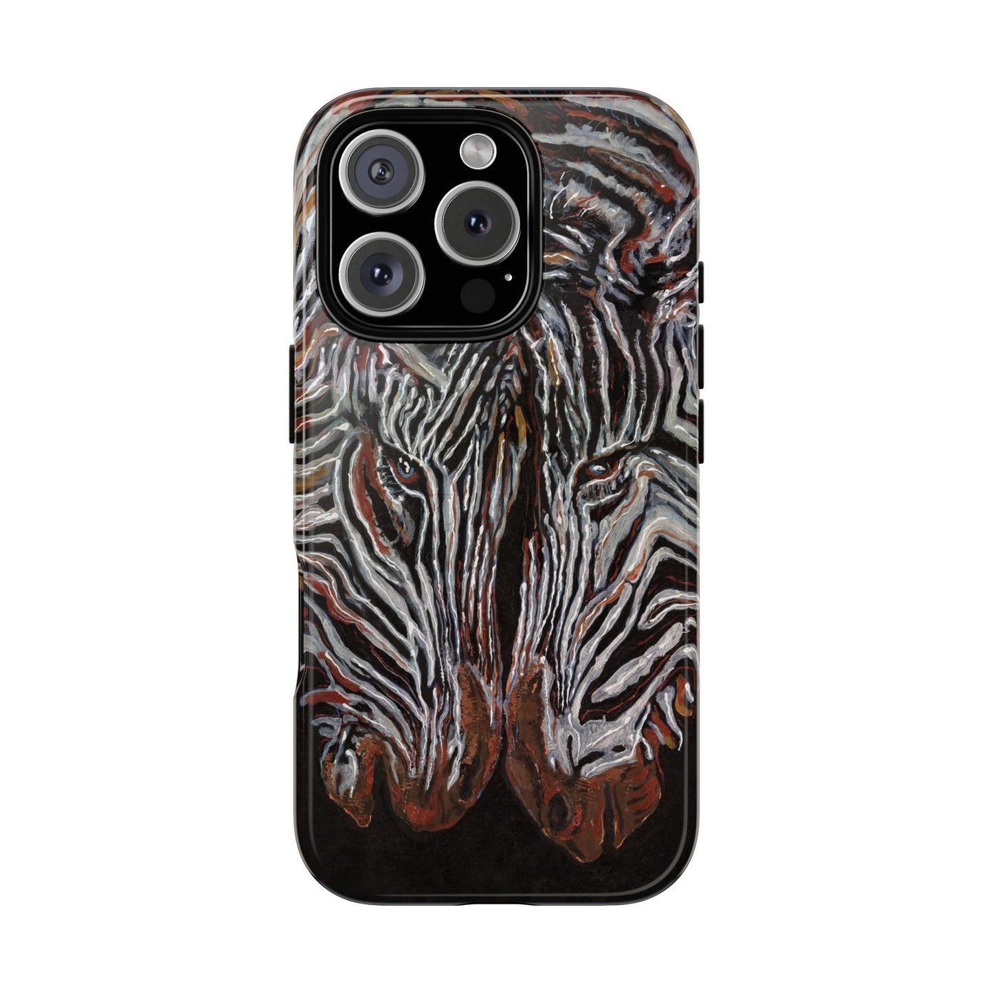 Artistic Zebra Phone Case Twin Zebra Image- Tough Protection for Wildlife Lovers