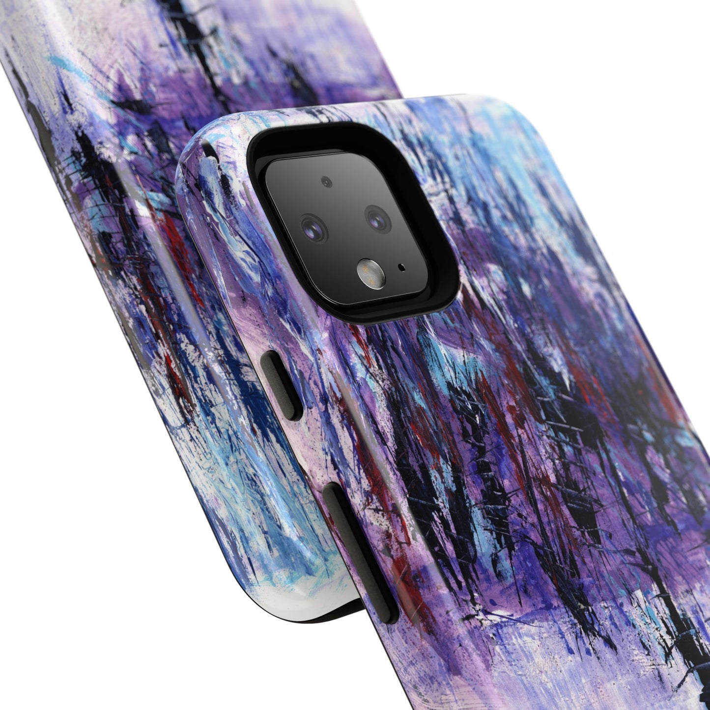 Abstract Purple Phone Case, Stylish & Protective Cover for Art Lovers- White Spring Image
