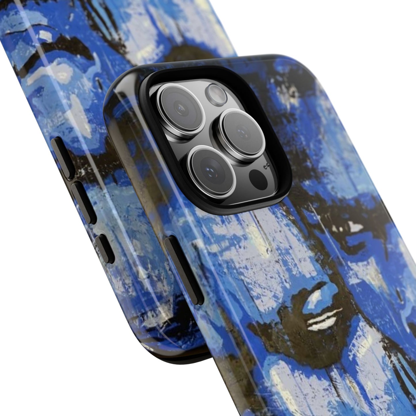Artistic Phone Case - Tough Cases with Bold Blue Portraits -The Lovers Image
